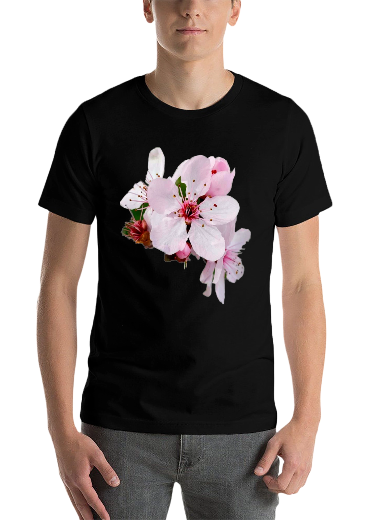 Black Floral Print T-Shirt - Casual Style view 7