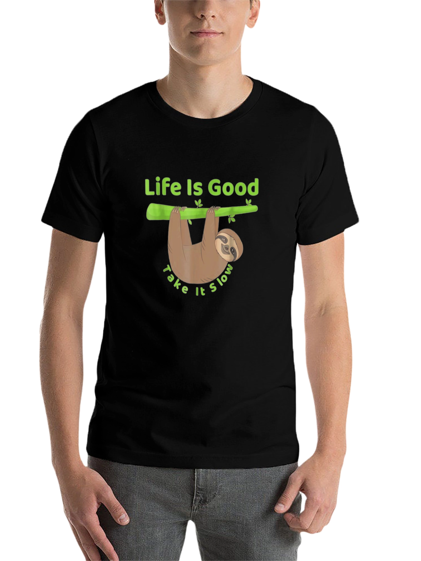 Black Life is Good Sloth Graphic Tee - Relaxed Fit view 7