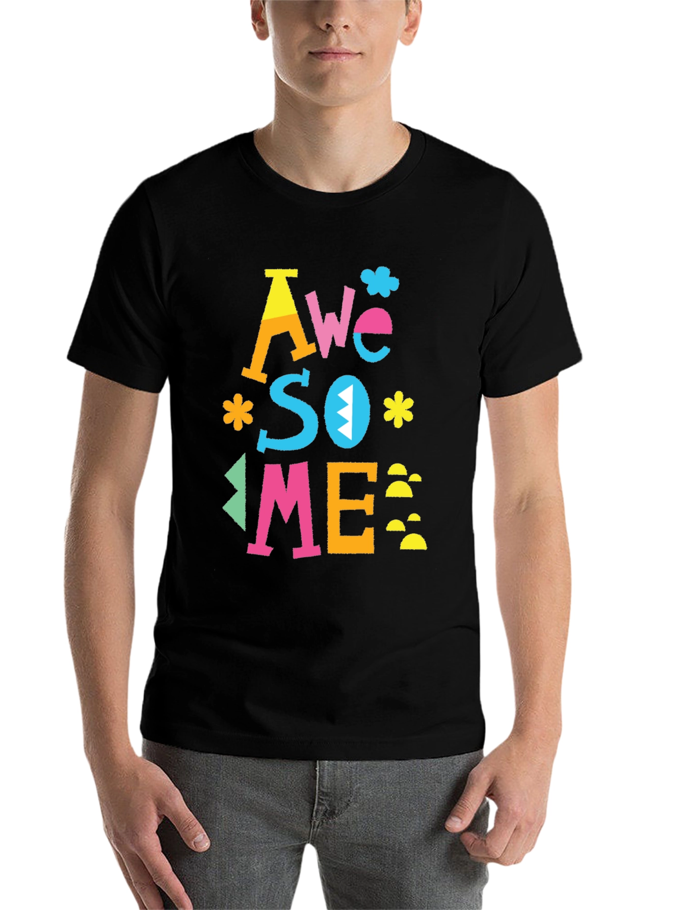 Black Awesome Graphic Tee - Men's Black T-Shirt view 7