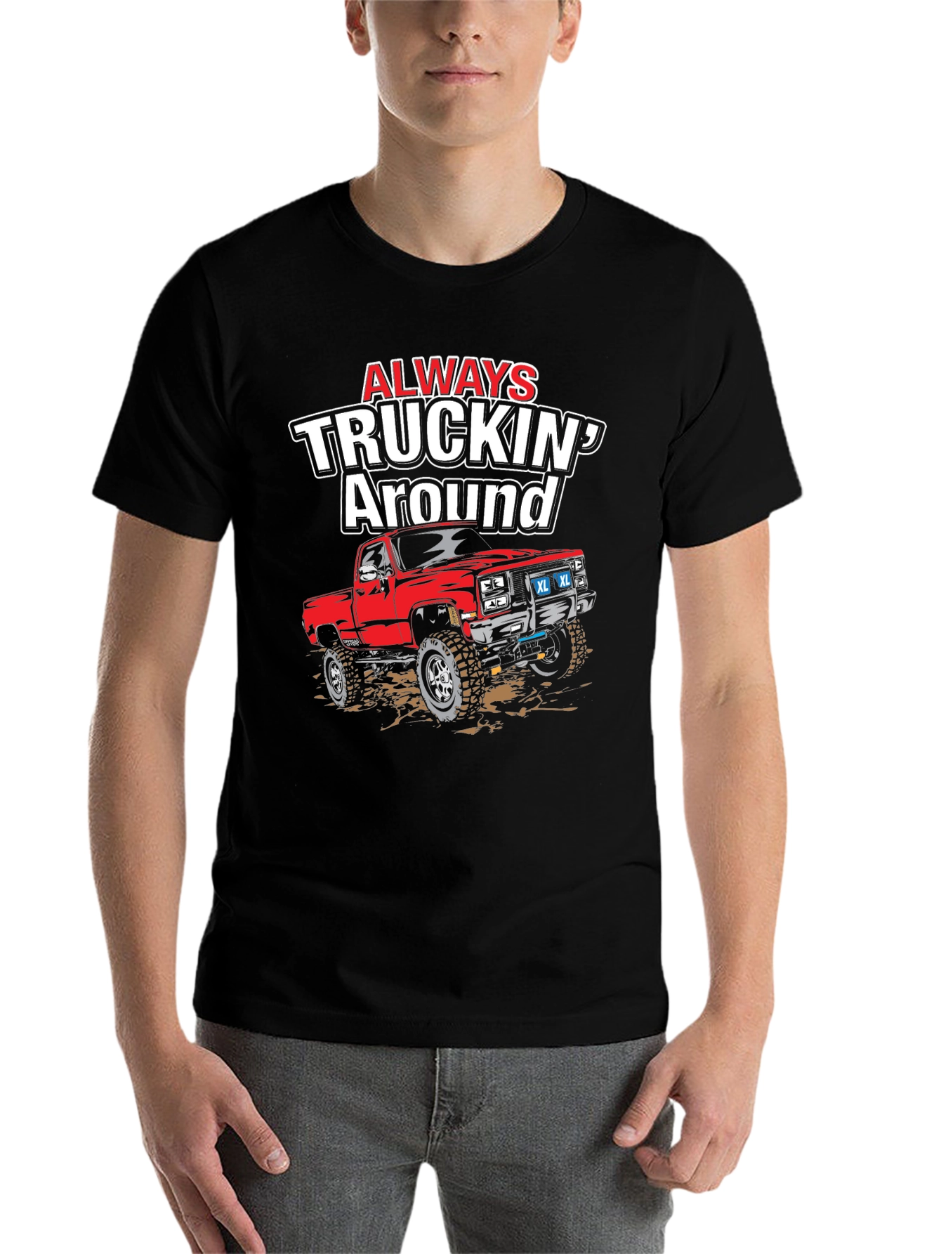 Black Always Truckin' Around Graphic T-Shirt view 7