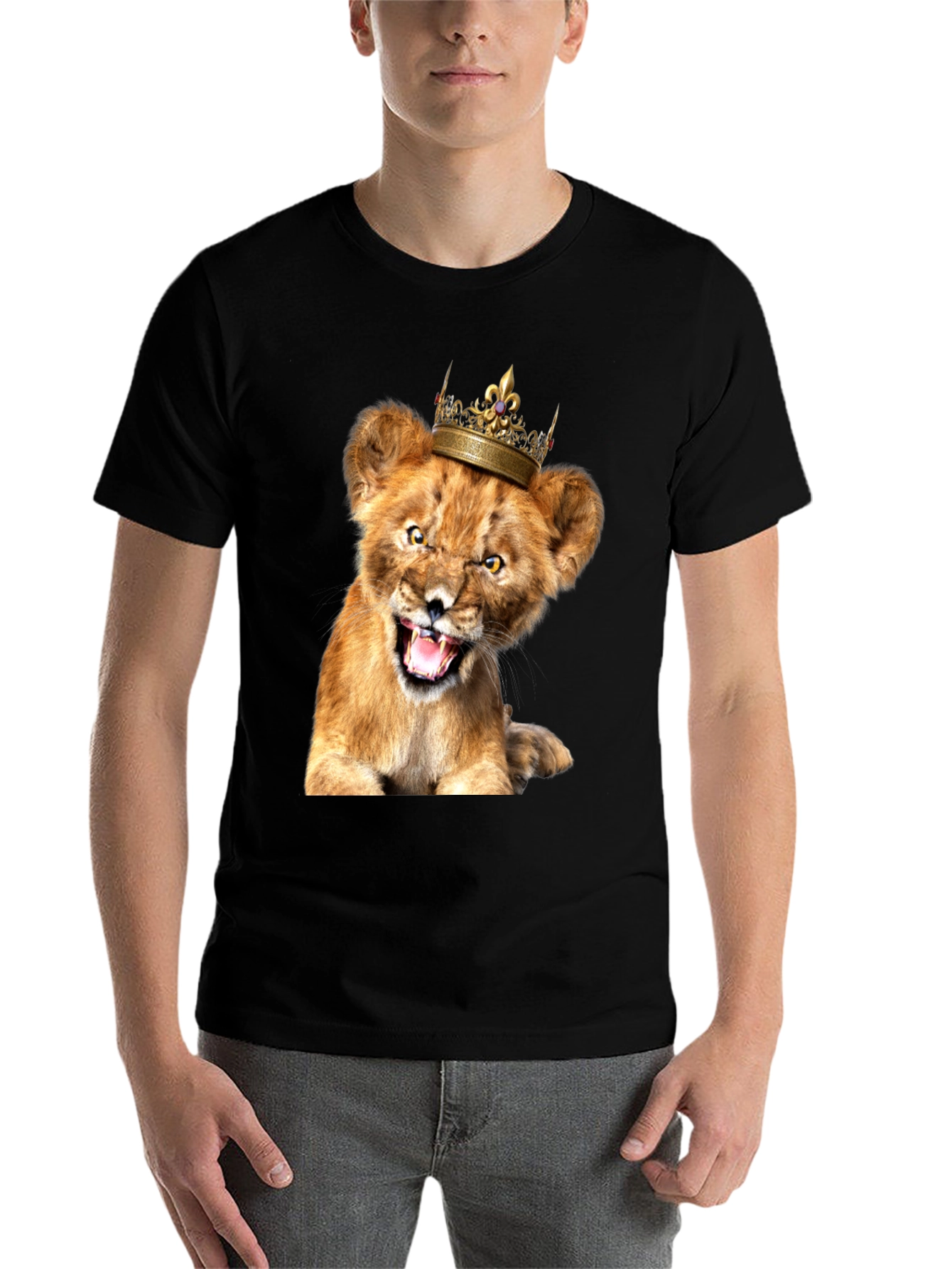 Black Lion Cub King T-Shirt - Fierce & Fun! view 7