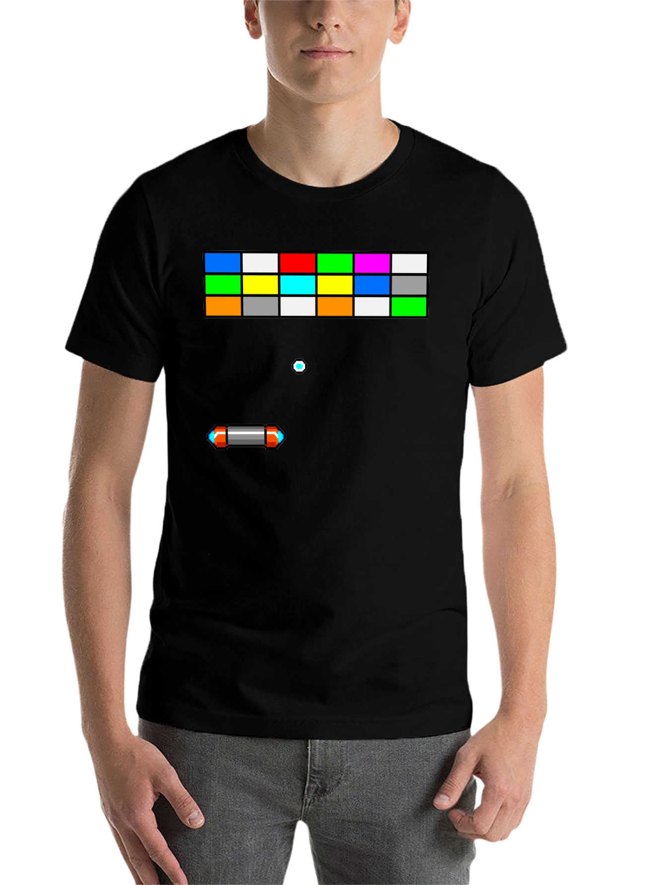 Black Retro Arcade Gamer T-Shirt - Breakout Inspired Design view 7