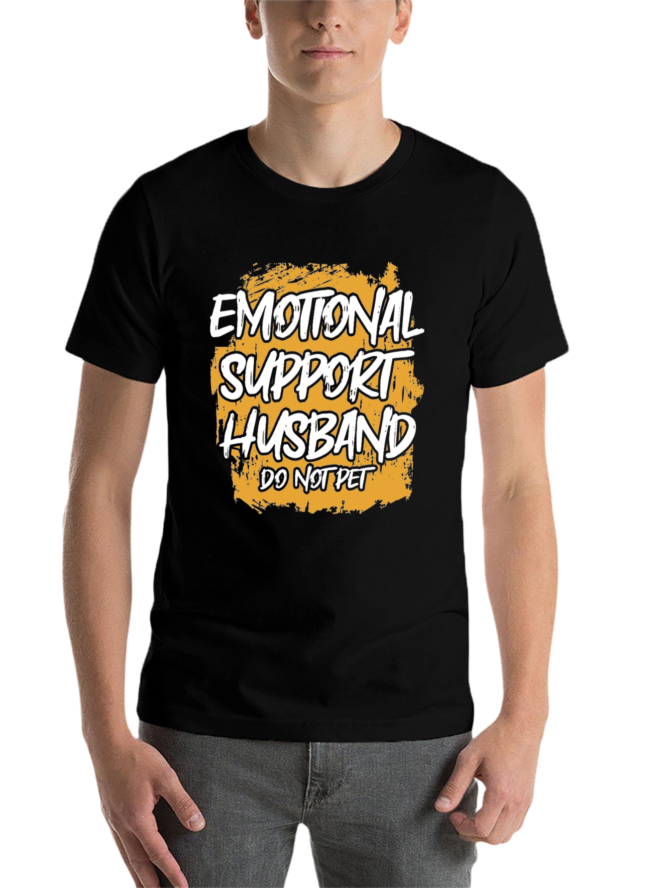 Black Emotional Support Husband T-Shirt view 7