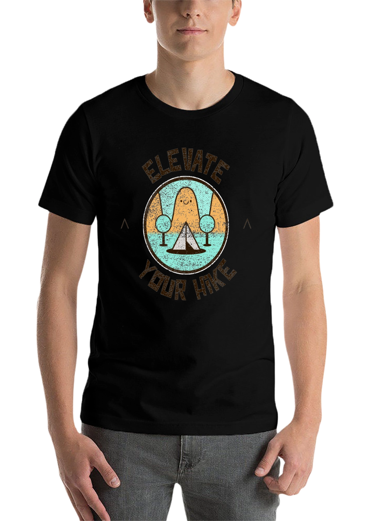 Black Elevate Your Hike T-Shirt - Camping Adventure Tee view 7