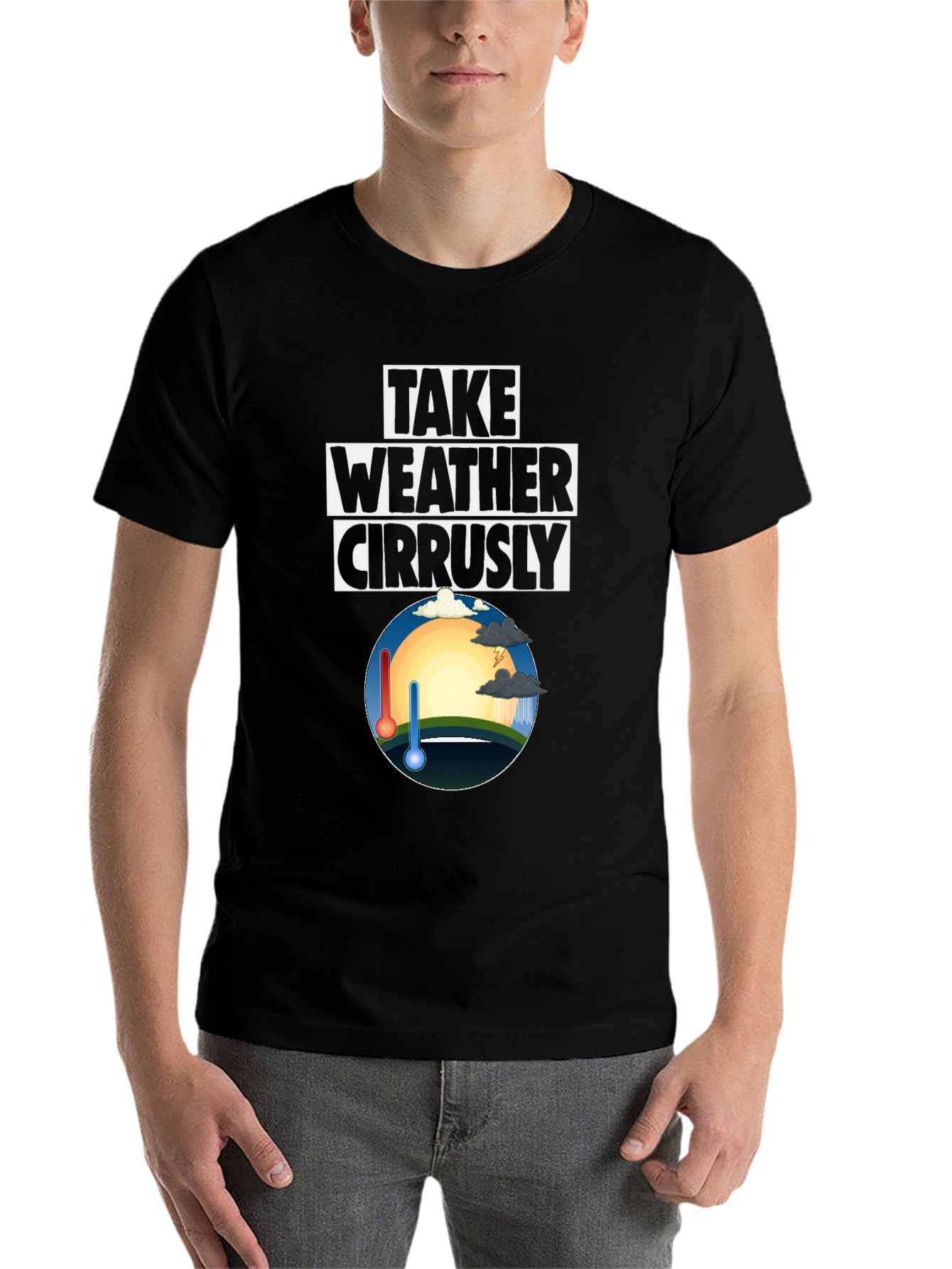 Black Take Weather Cirrusly Black Cotton T-Shirt view 7