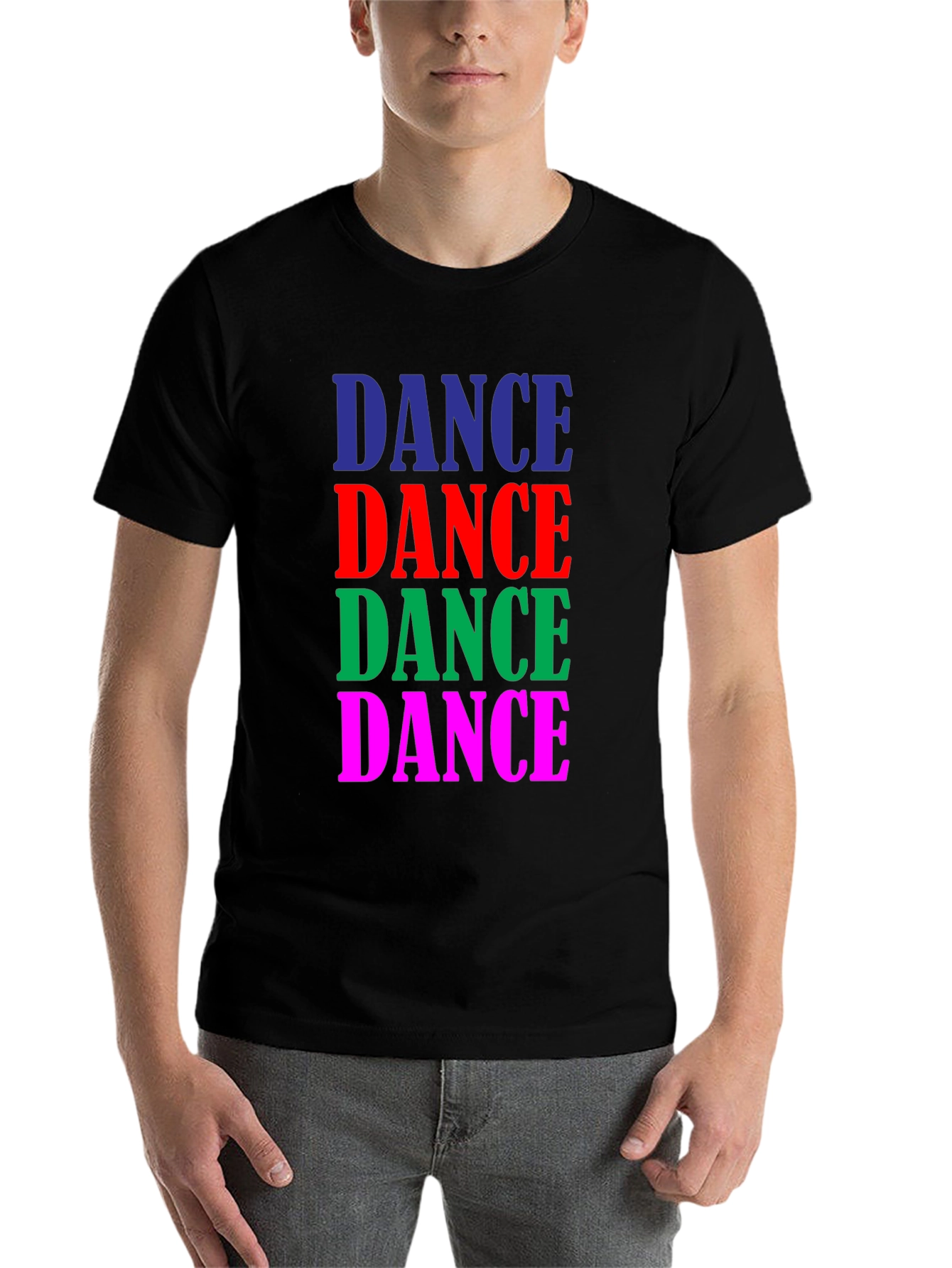 Black Dance Graphic Tee - Black Cotton Blend view 7