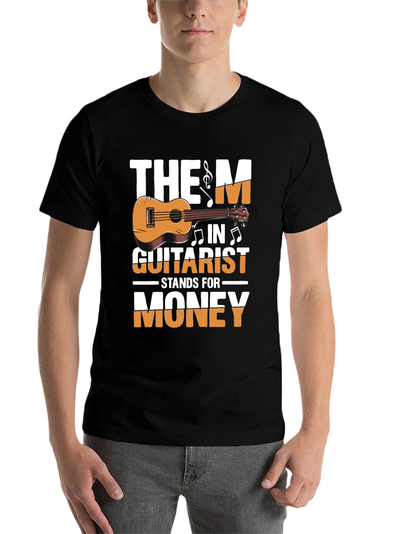 Black The M in Guitarist Stands for Money T-Shirt view 7