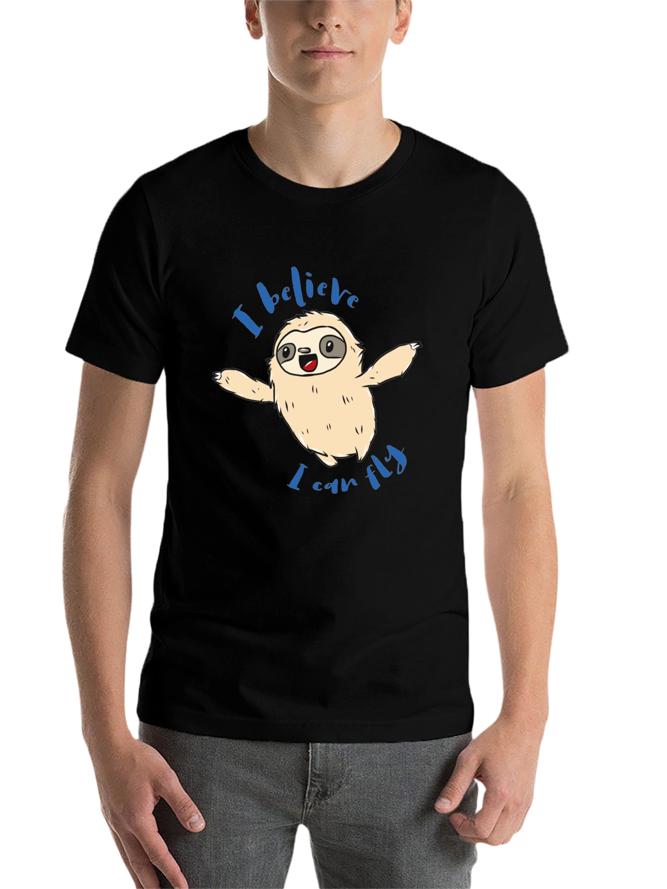 Sloth I Believe I Can Fly Graphic T-Shirt - 7