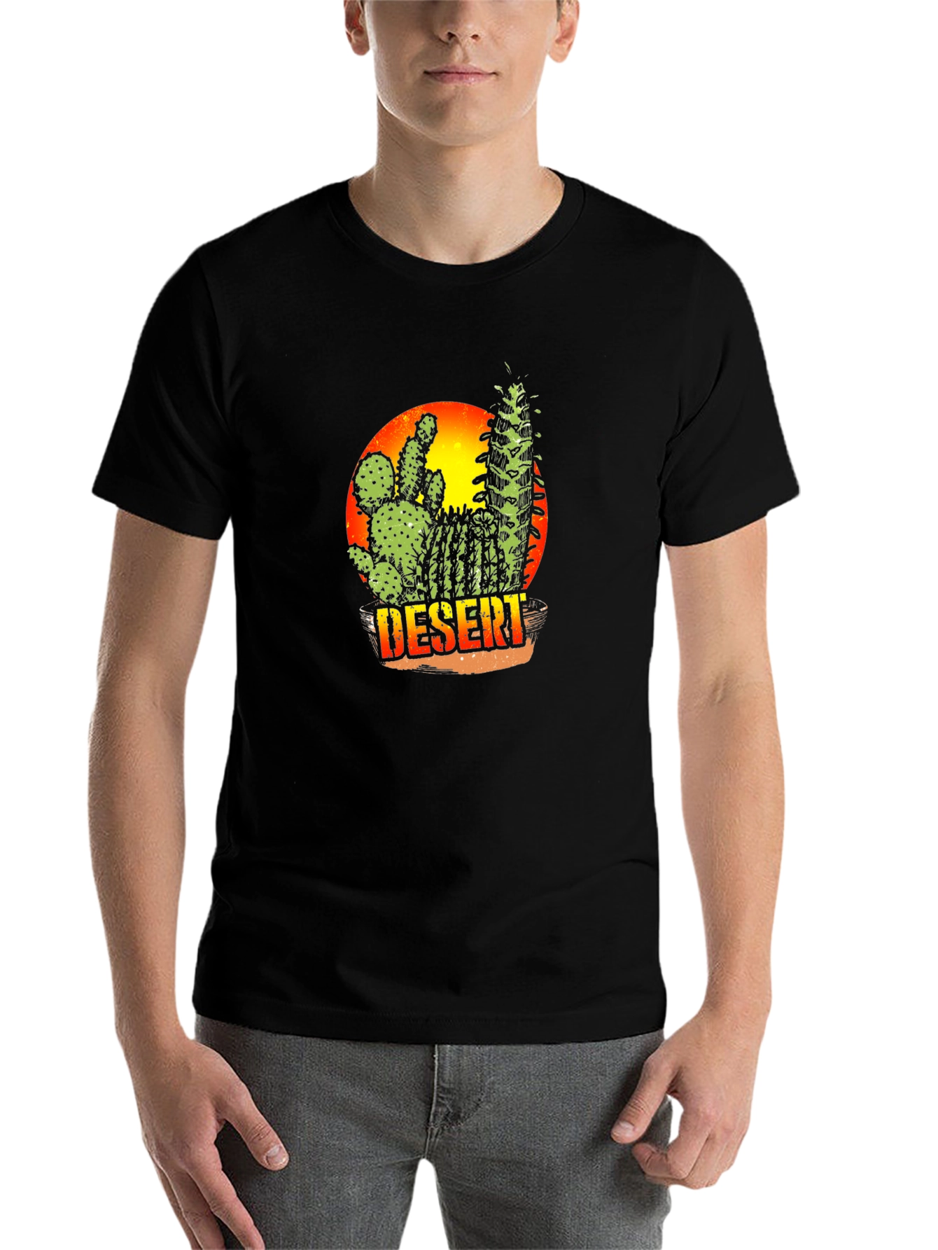 Black Desert Cactus Graphic Tee - Black view 7
