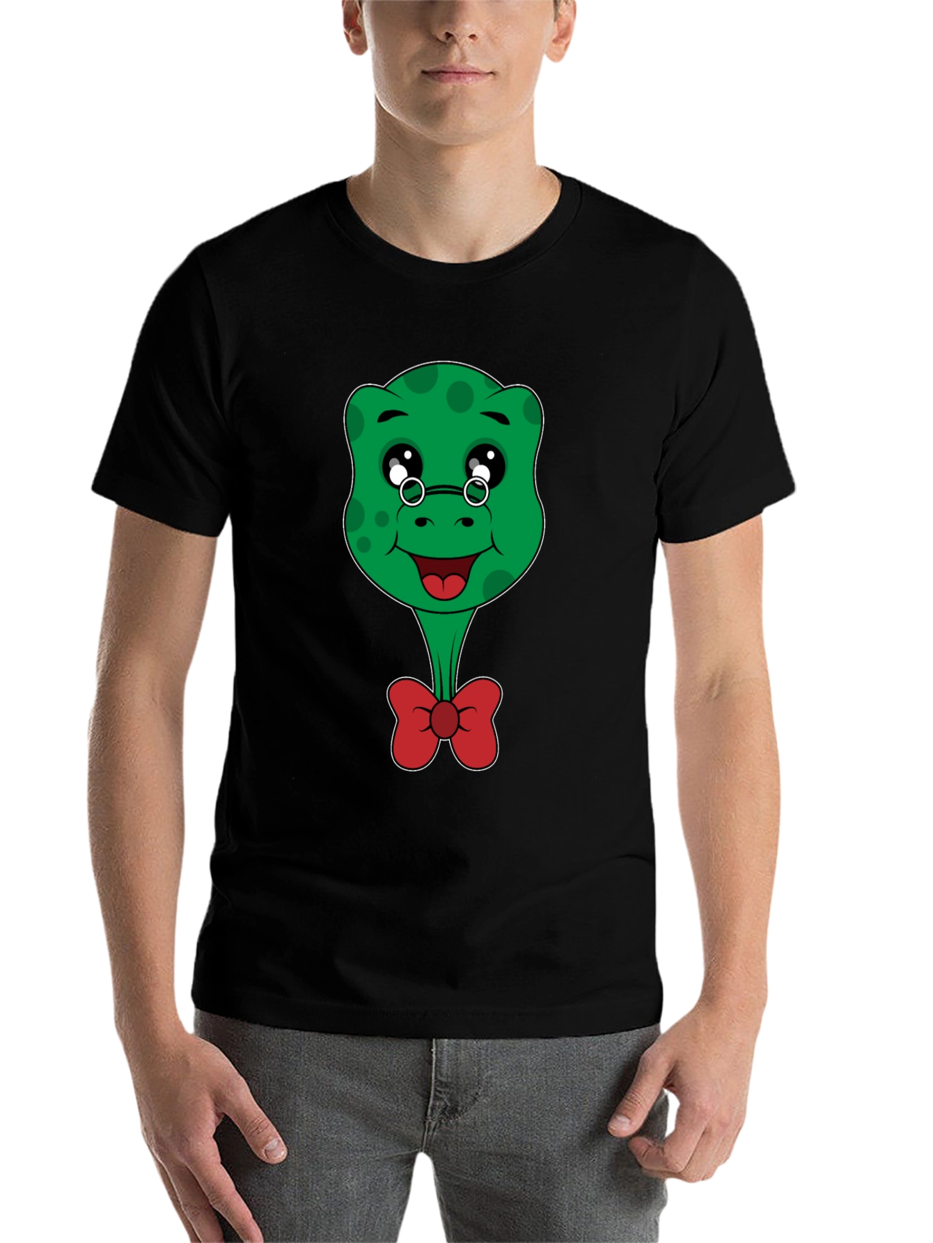 Black Cartoon Turtle T-Shirt - Cute & Playful Design view 7