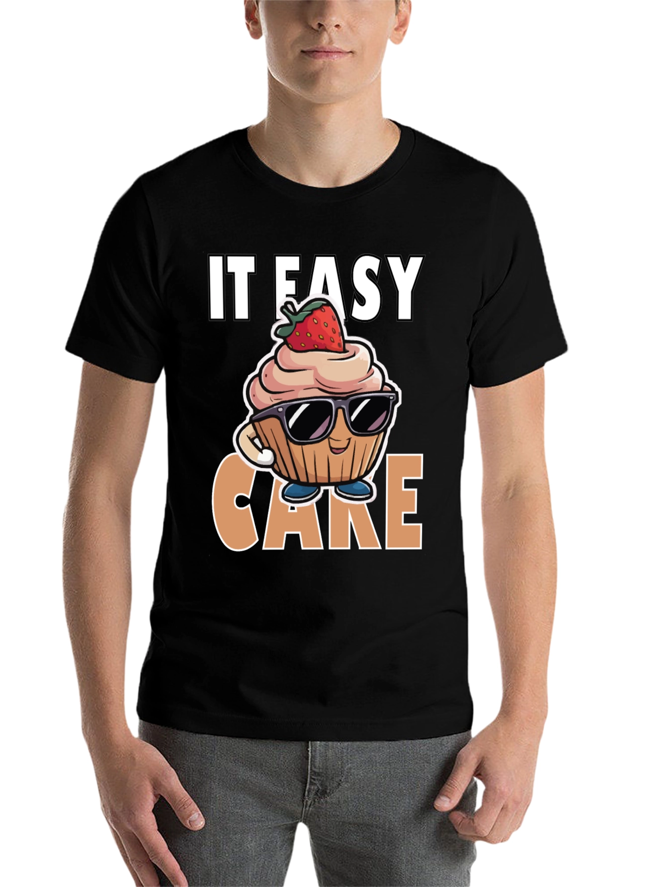 Black It Easy Cake T-Shirt view 7