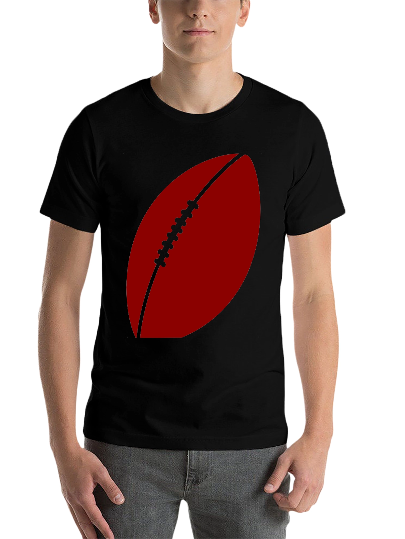 Black Football Graphic Tee - Casual Sportswear view 7