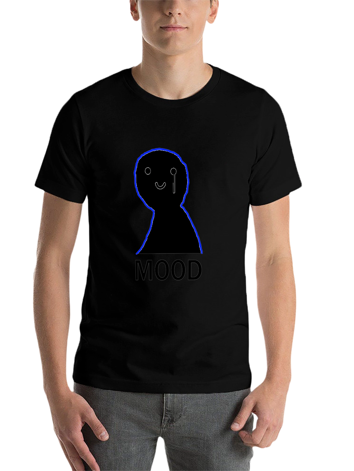 Black Mood Graphic Tee - Black Cotton T-Shirt view 7
