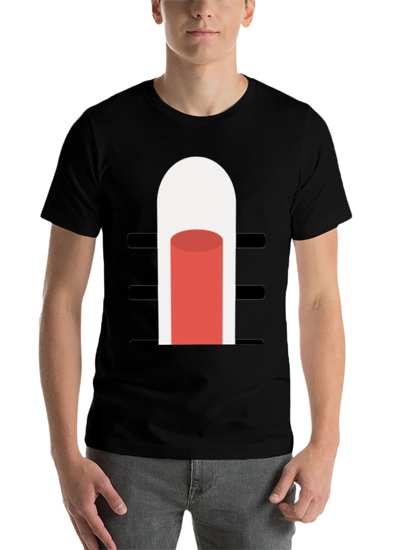 Black Modern Graphic Tee - Minimalist Design view 7