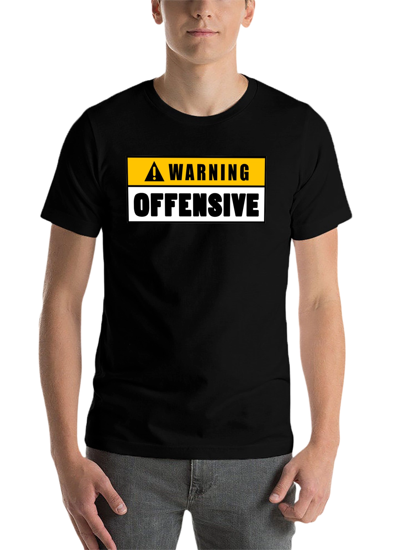 Black Warning Offensive Graphic Tee view 7
