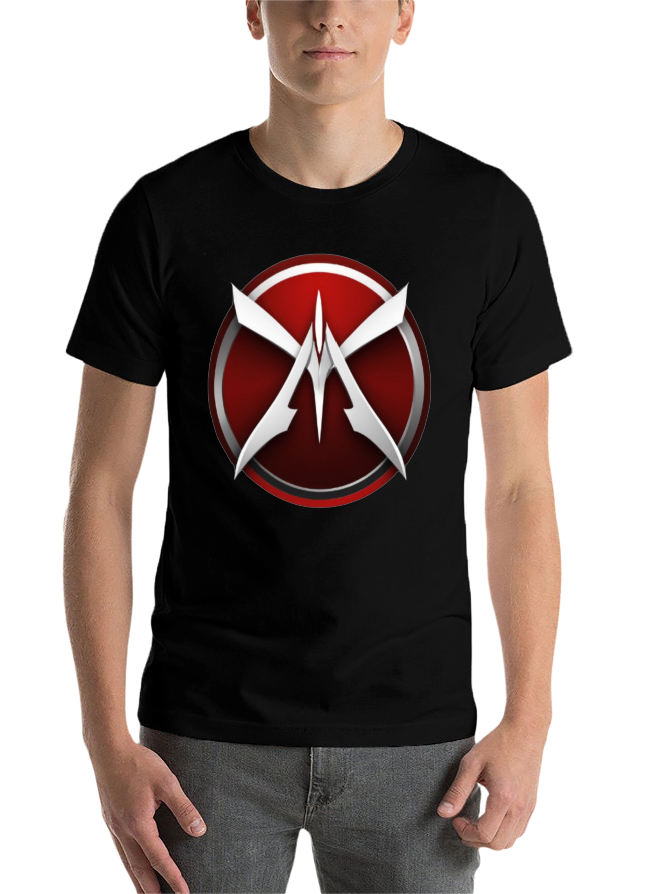 Black Abstract Metal X Logo Black T-Shirt view 7