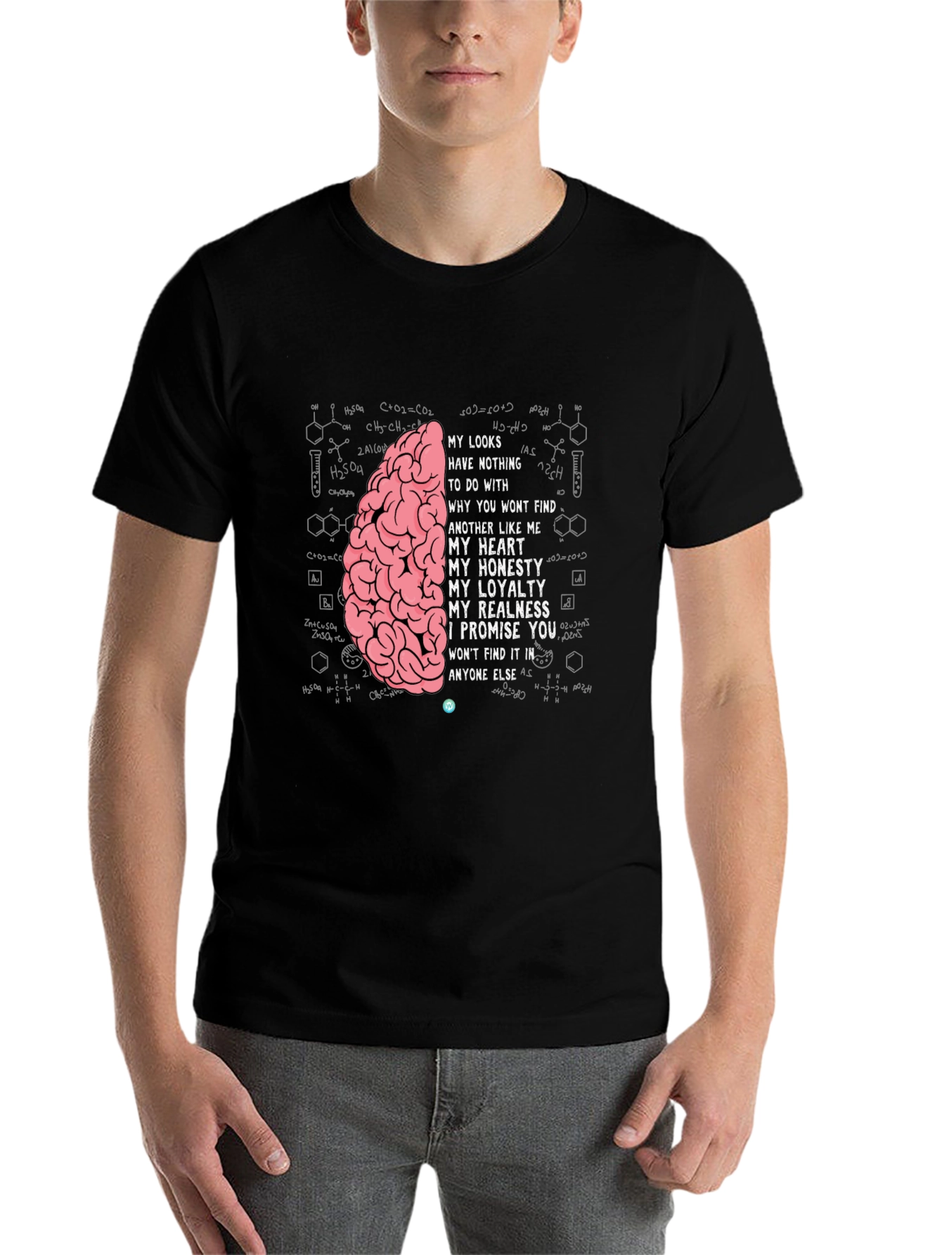 Black Brainy T-Shirt - My Looks Have Nothing view 7