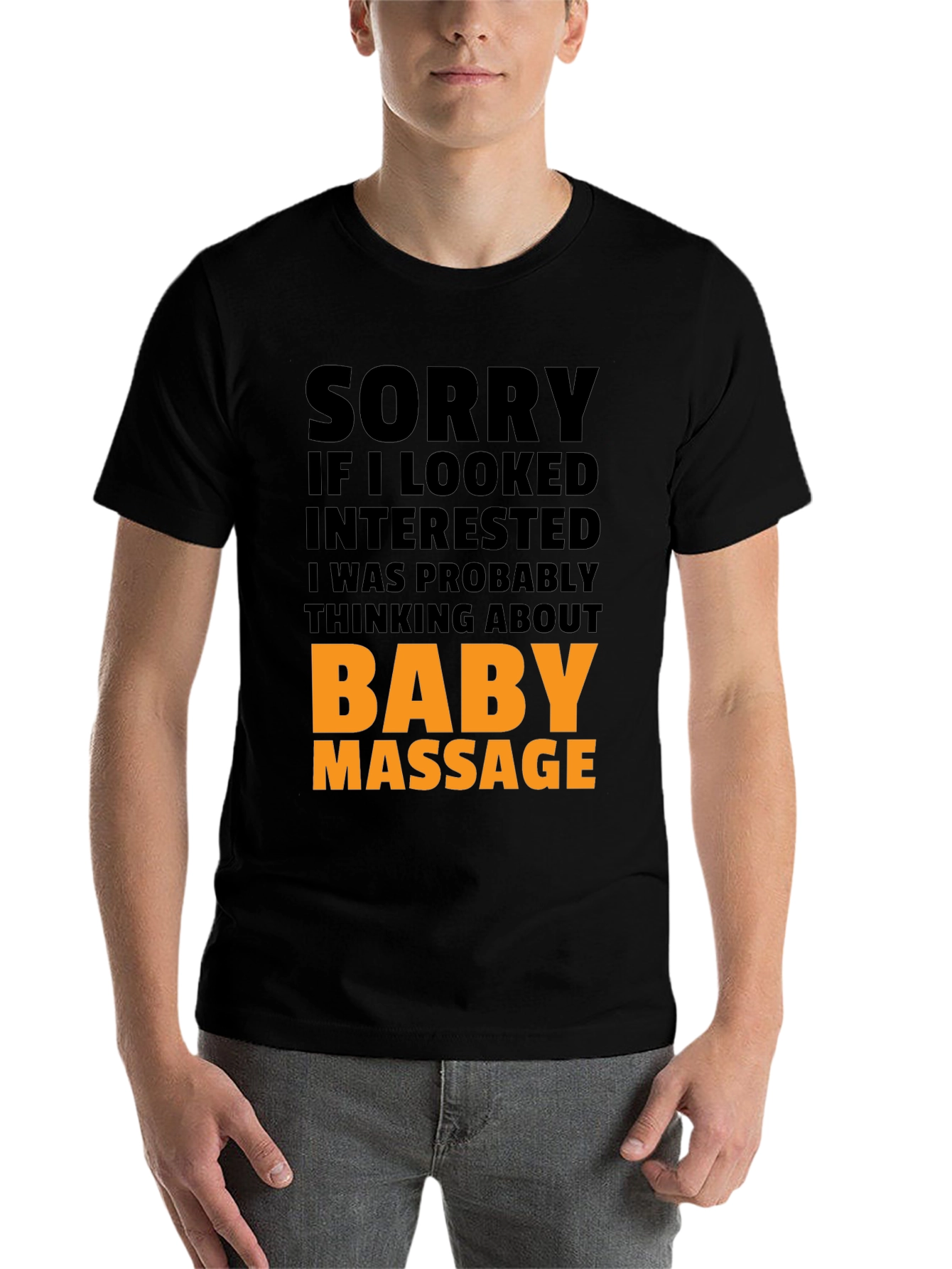 Black Baby Massage Funny Graphic T-Shirt view 7