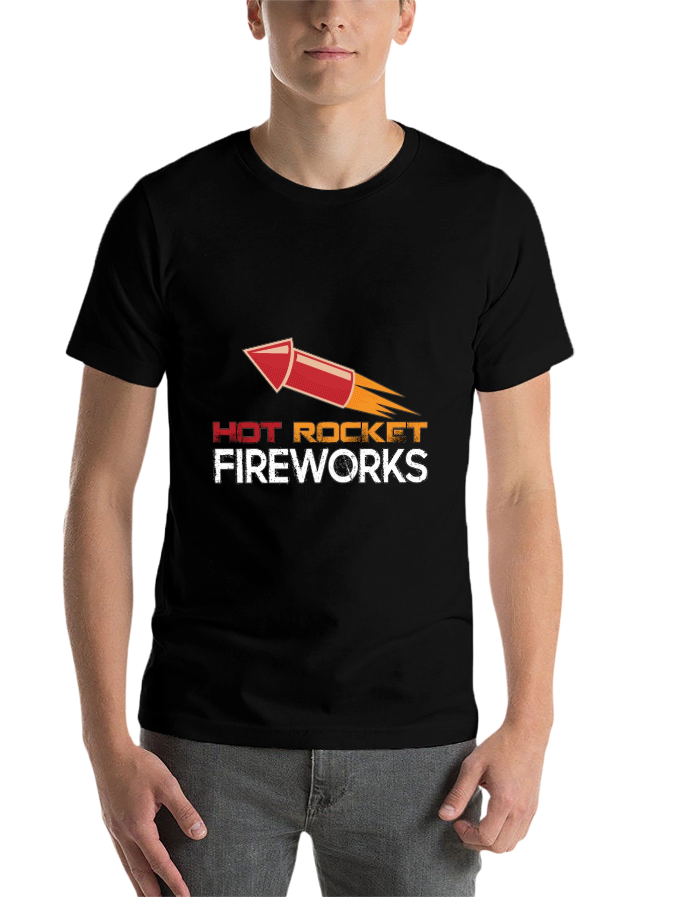 Black Hot Rocket Fireworks T-Shirt view 7
