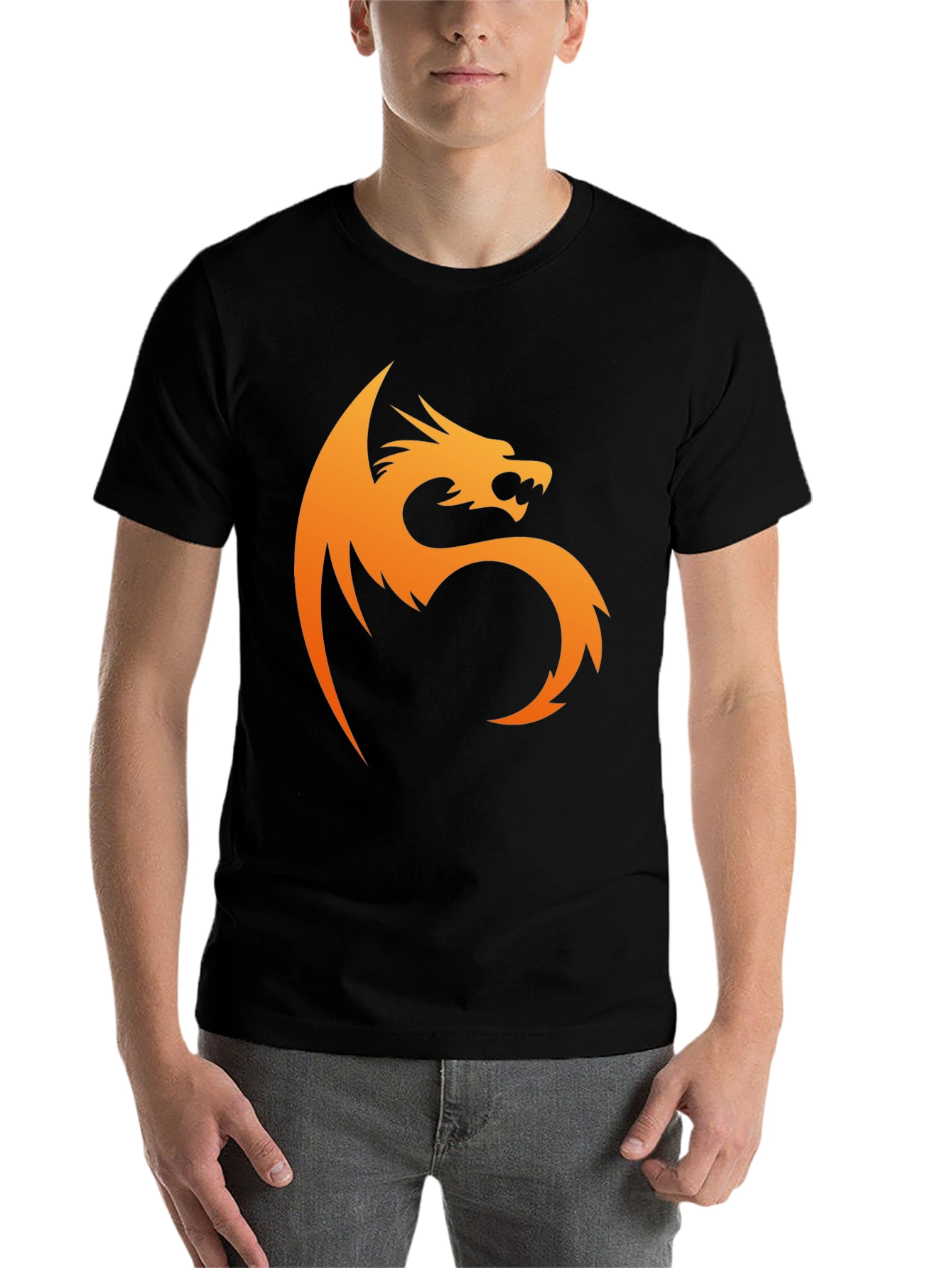 Black Bold Dragon Graphic Tee - Black Cotton view 7