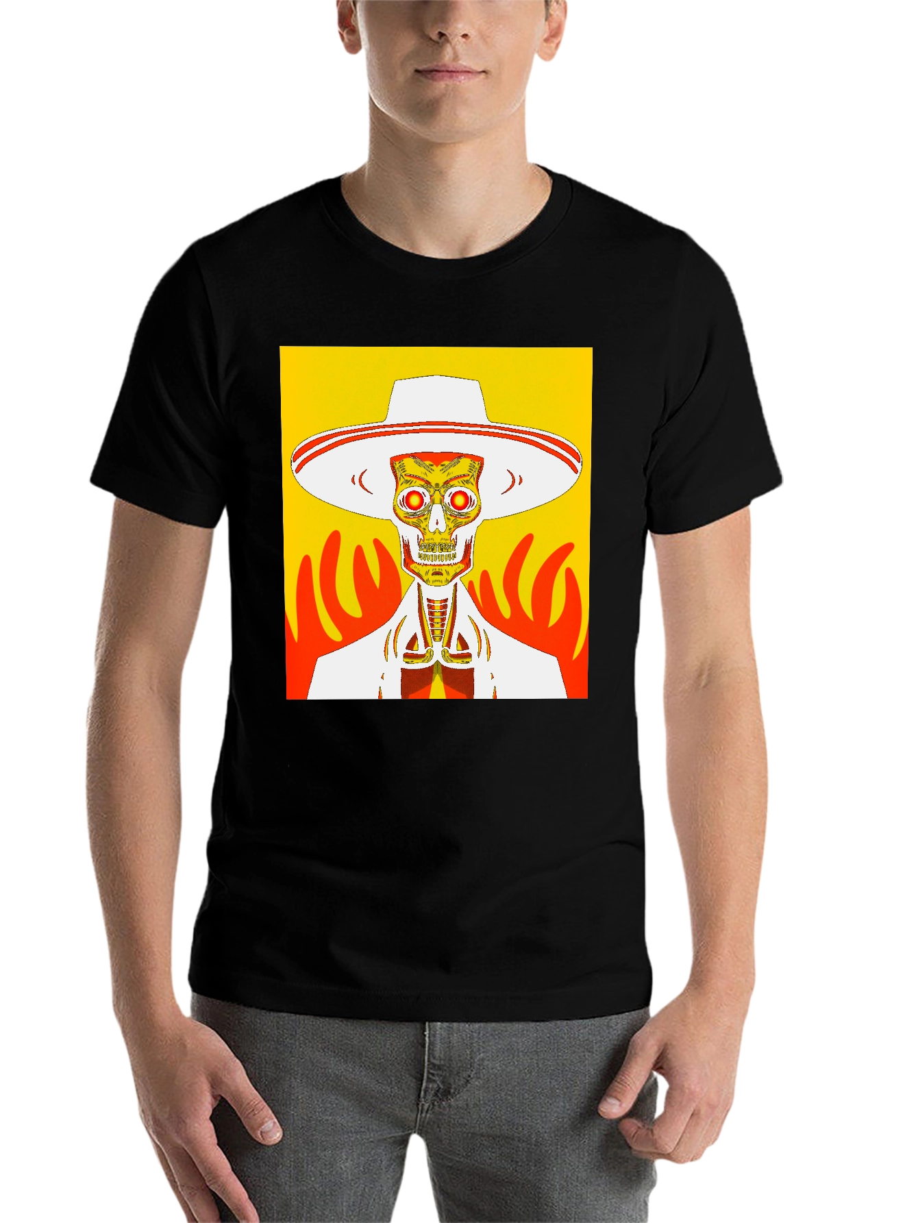 Black Skeleton Mariachi T-Shirt - Day of the Dead Style Tee view 7