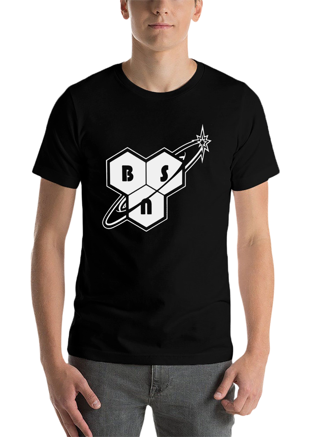 Black BSN Graphic Tee - Black Cotton Blend view 7