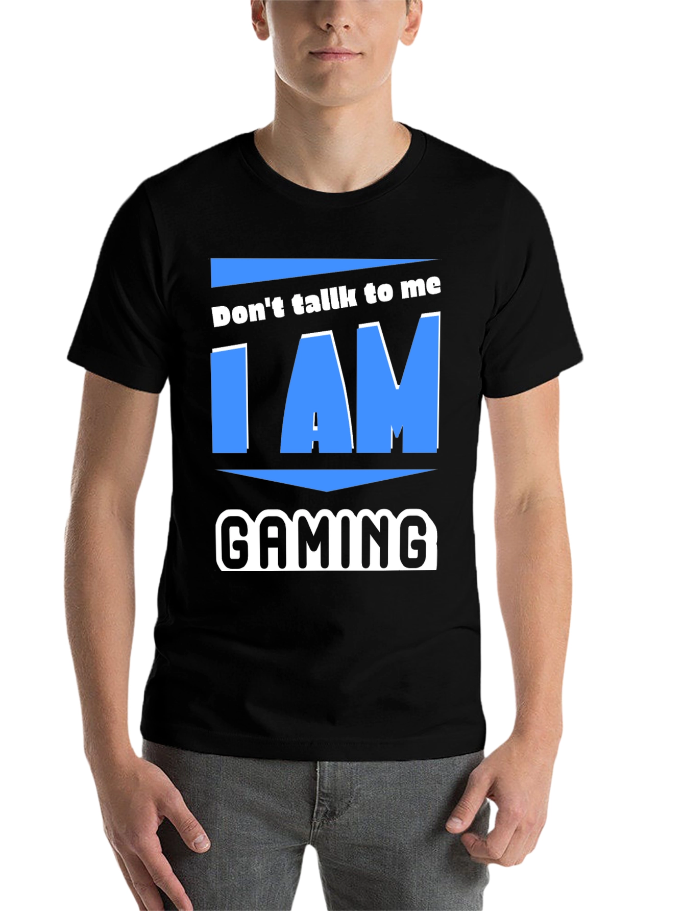 Black Don't Talk To Me, I Am Gaming T-Shirt view 7