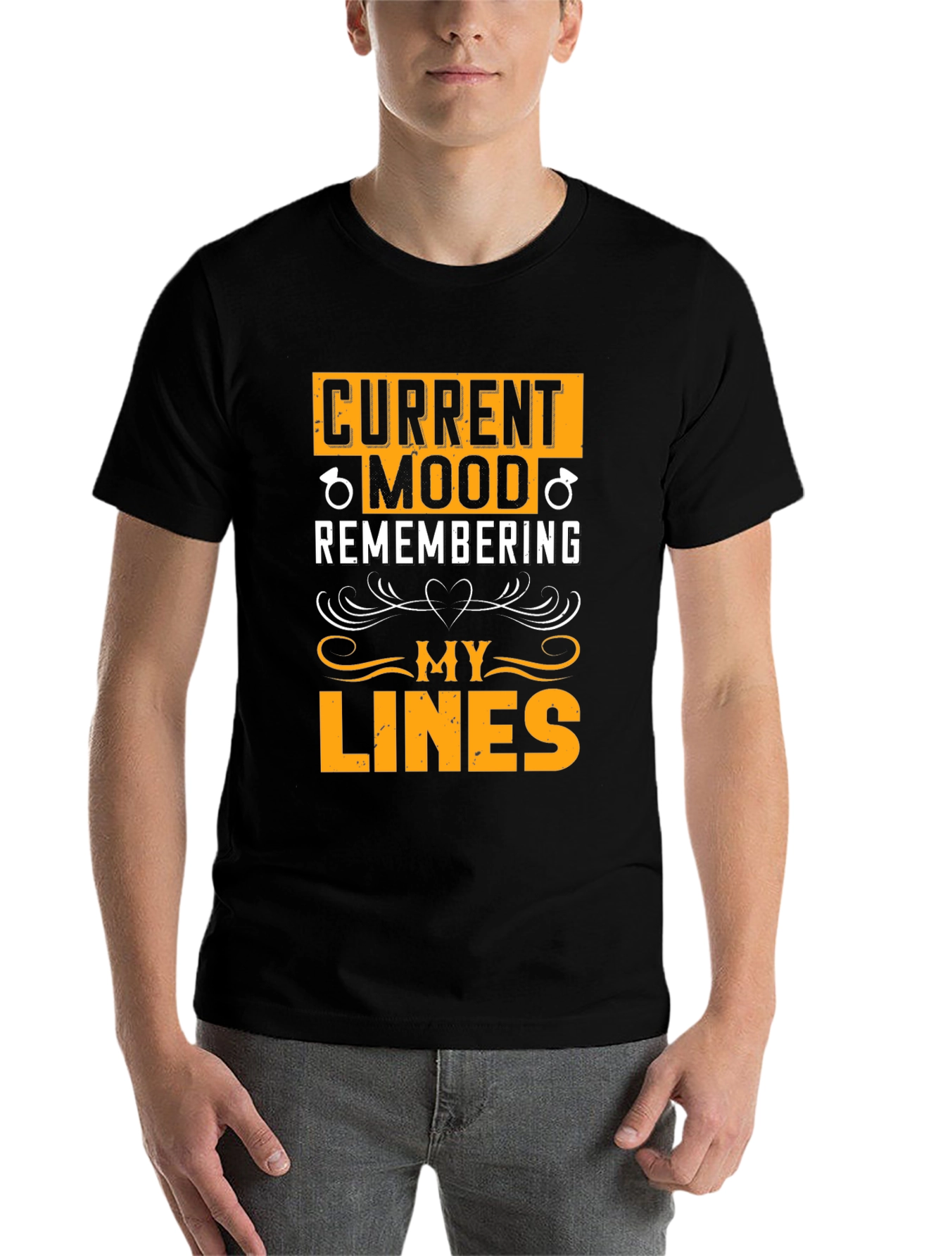Black Current Mood Remembering My Lines Black Graphic Tee view 7