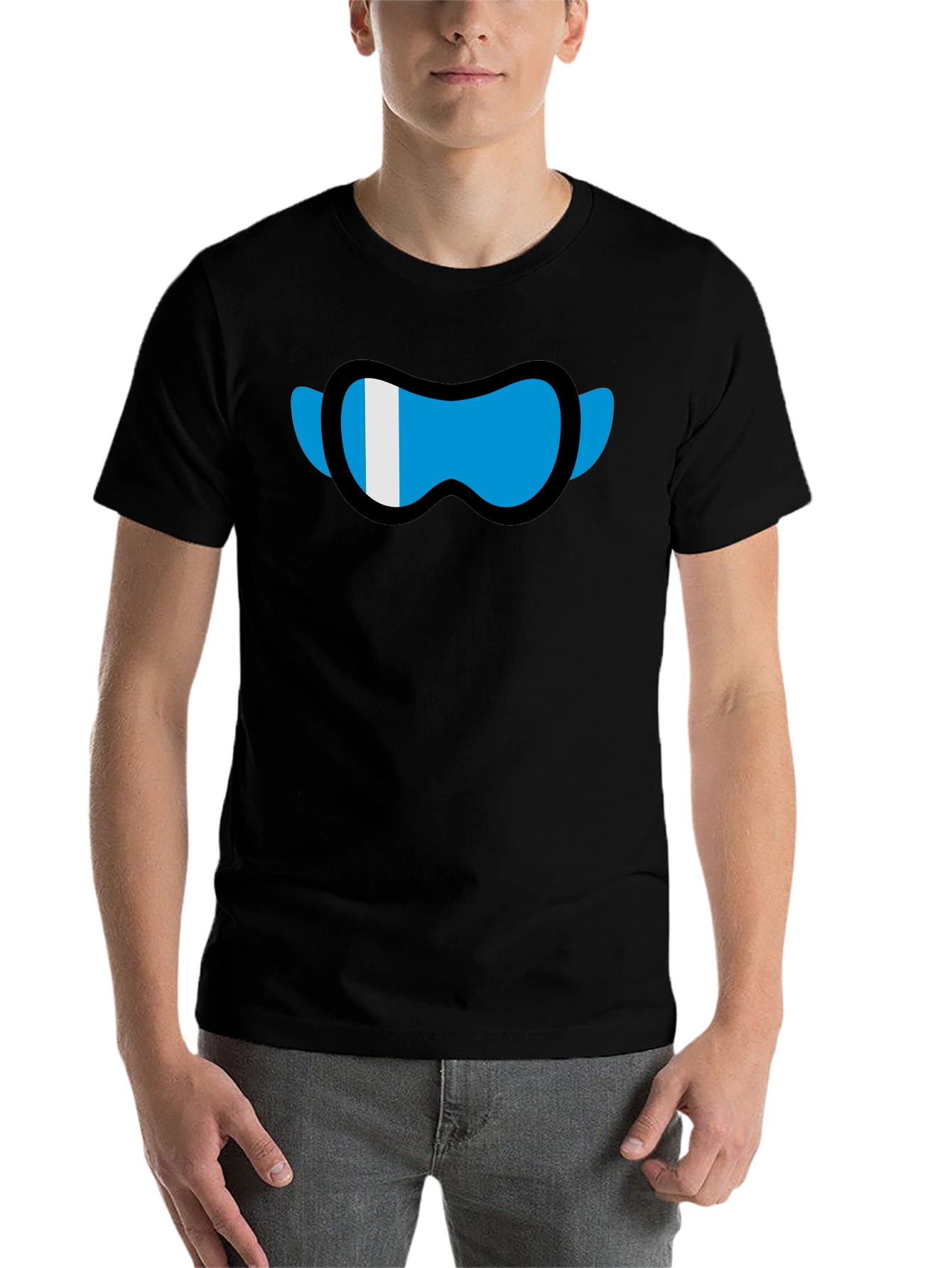 Black Cool Graphic Tee - Ski Goggles Design view 7