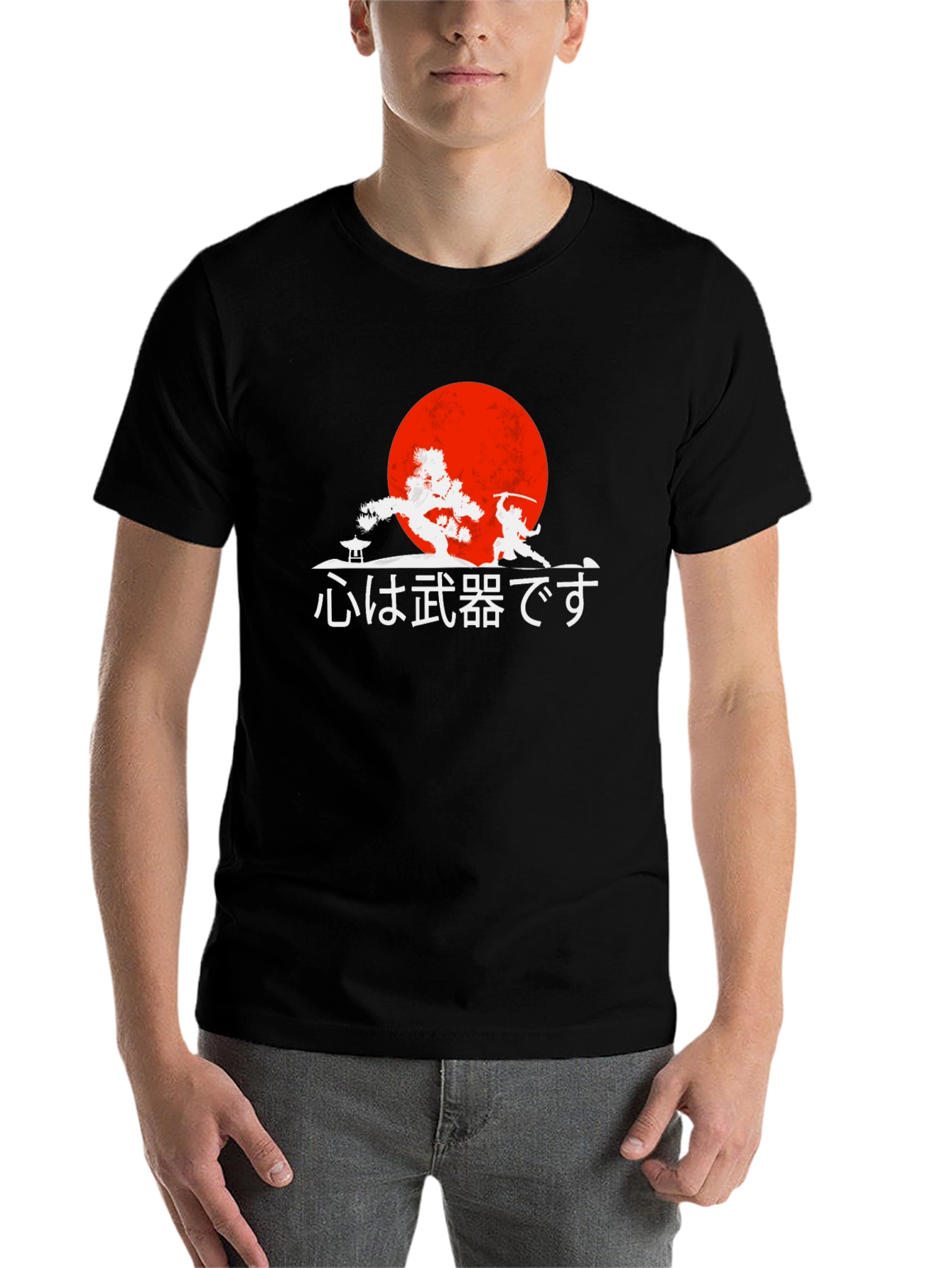 Black Samurai Warrior Graphic Tee - Japanese Art T-Shirt view 7