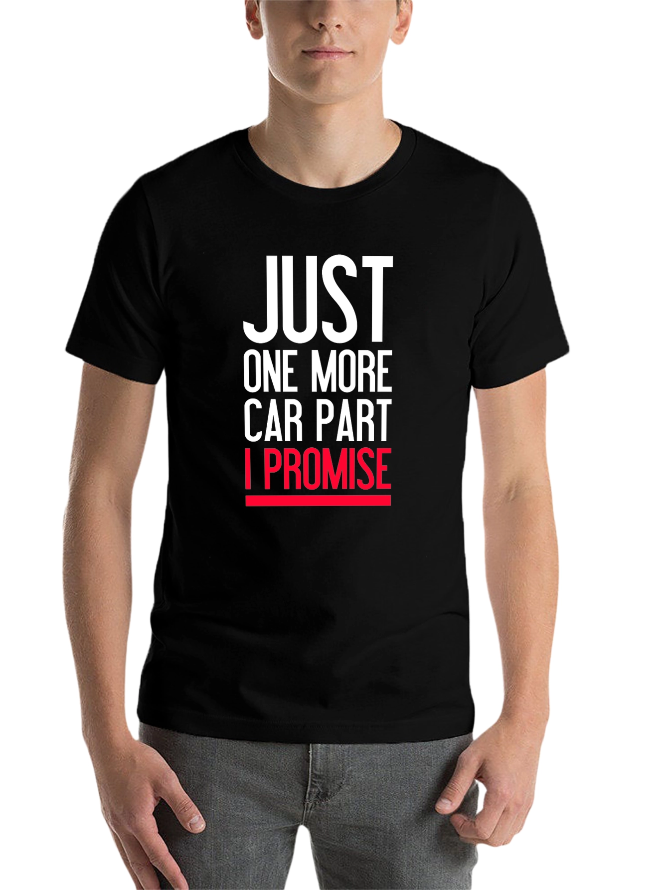 Black Just One More Car Part T-Shirt view 7