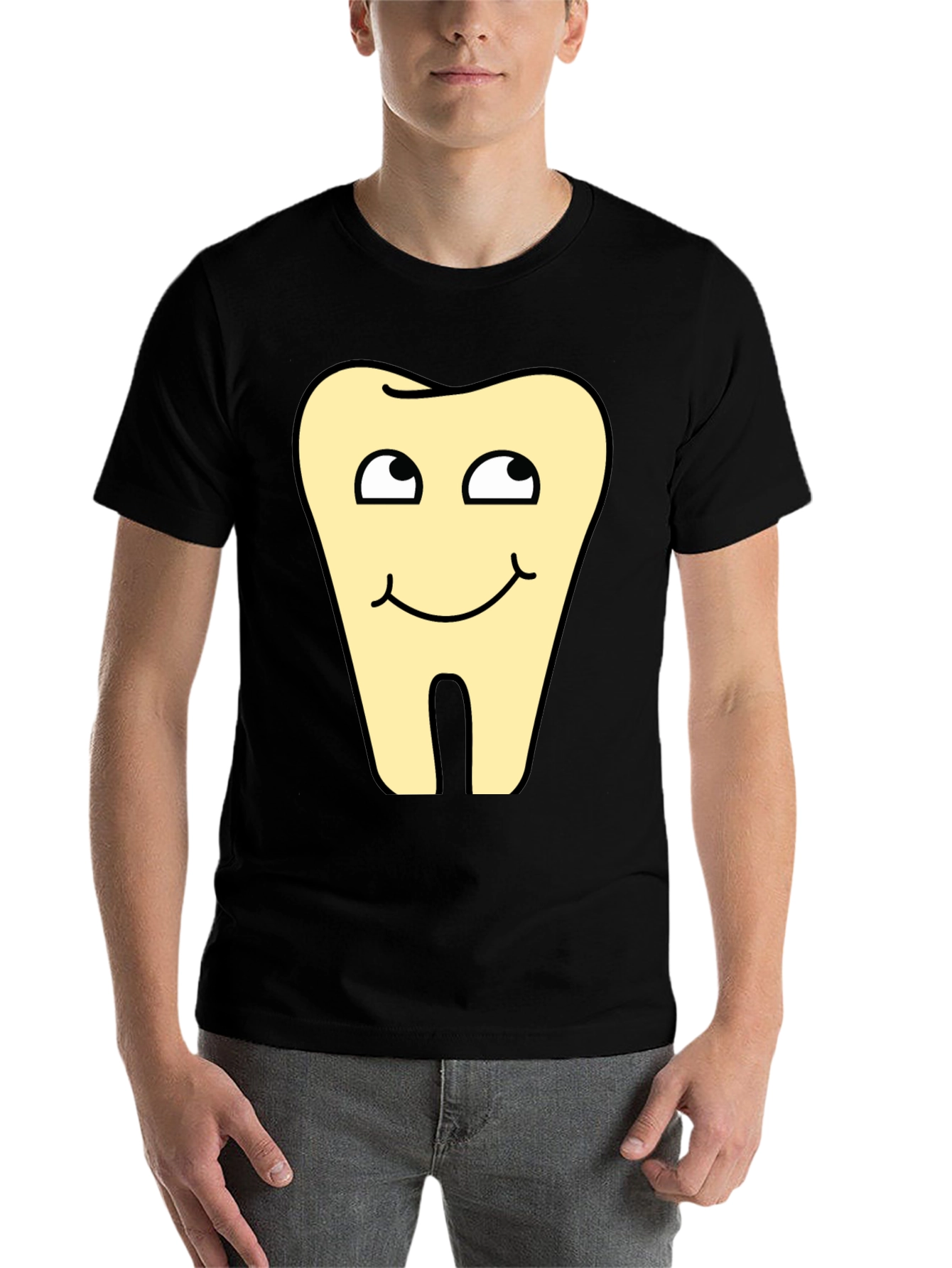 Black Funny Tooth Graphic Tee - Dentist Humor Shirt view 7