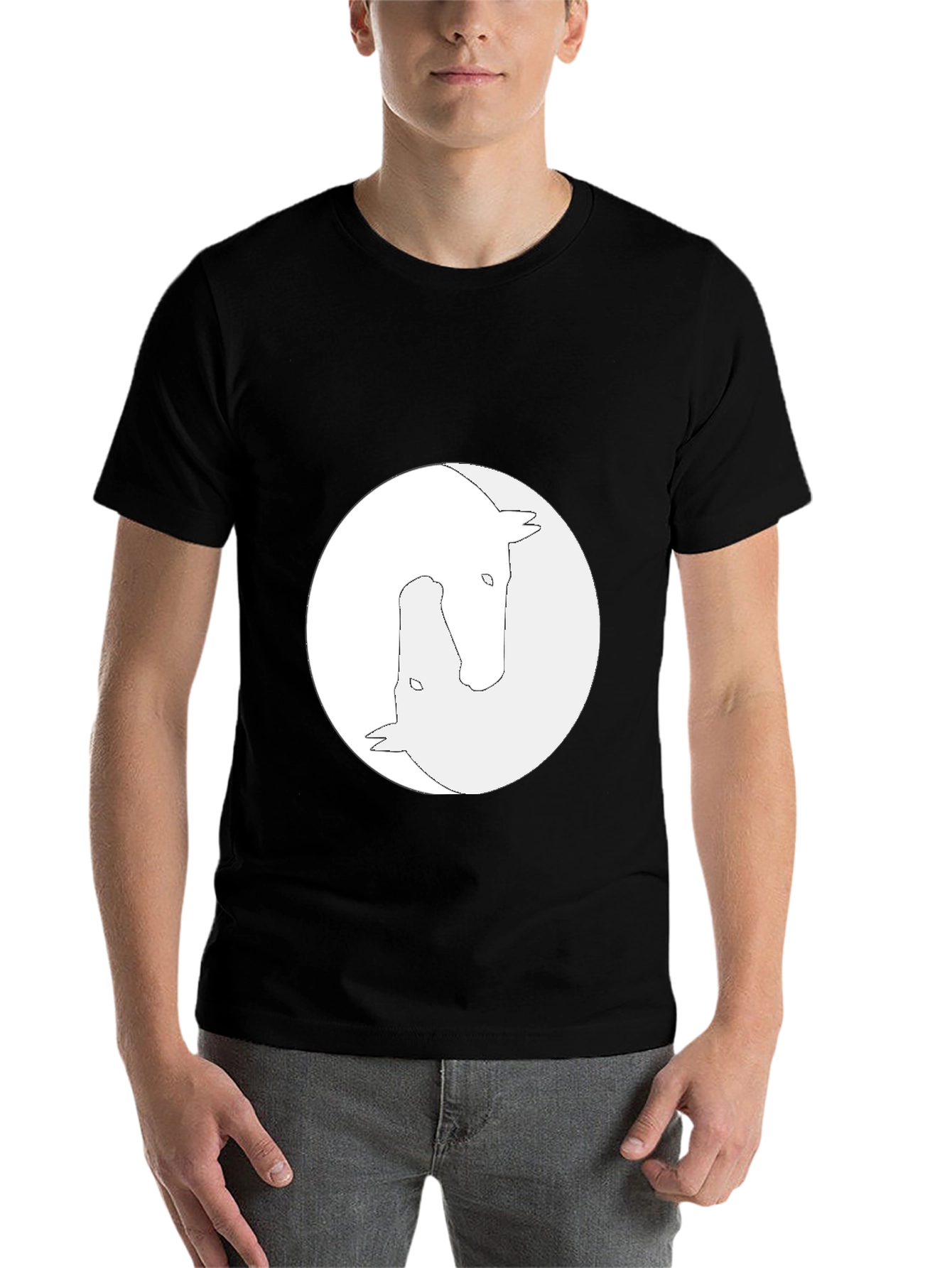 Yin Yang Horse Graphic Tee - Unisex Black T-Shirt - 7
