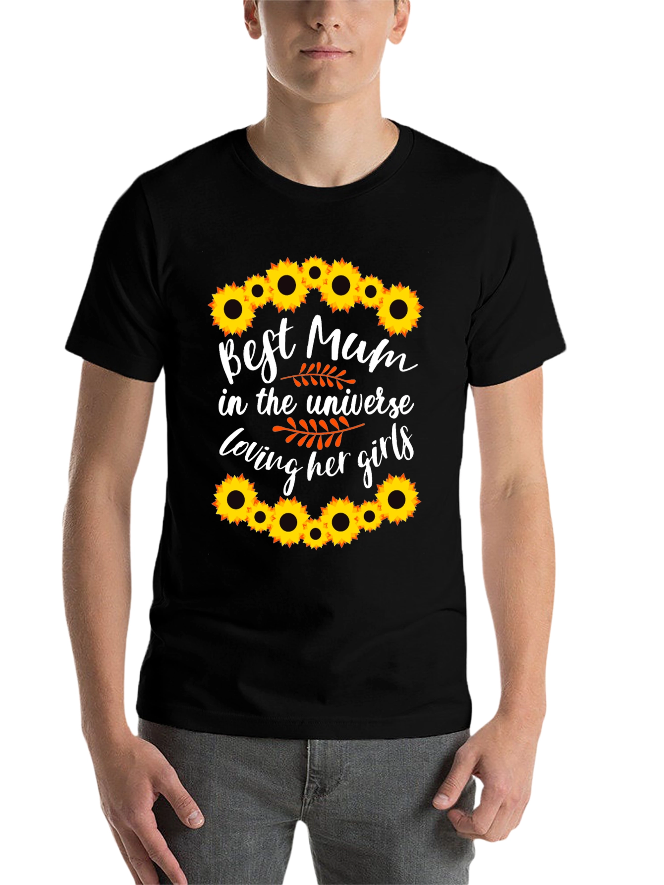 Black Best Mum Ever Sunflower Graphic Tee view 7