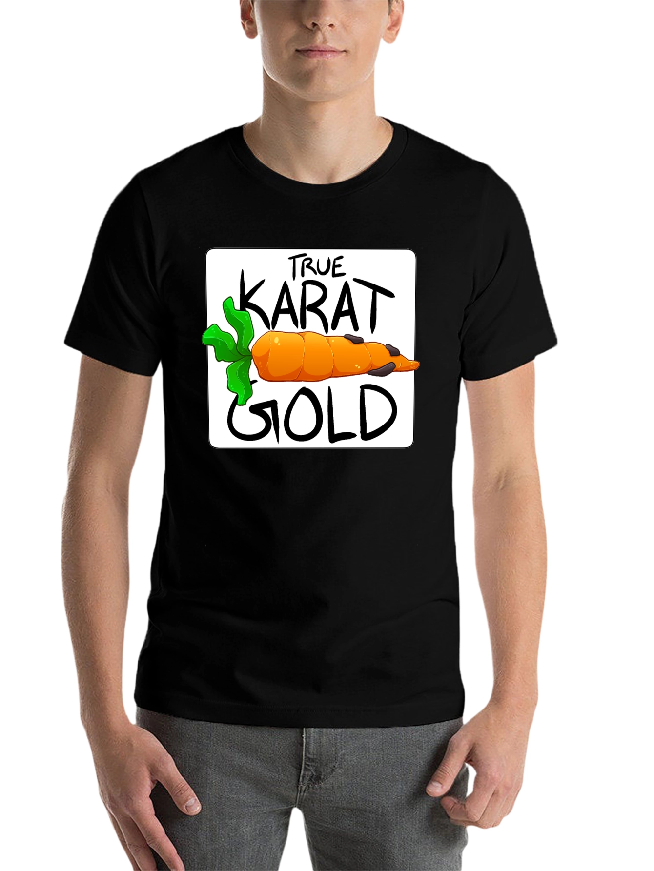 Black True Karat Gold Carrot Graphic Tee view 7