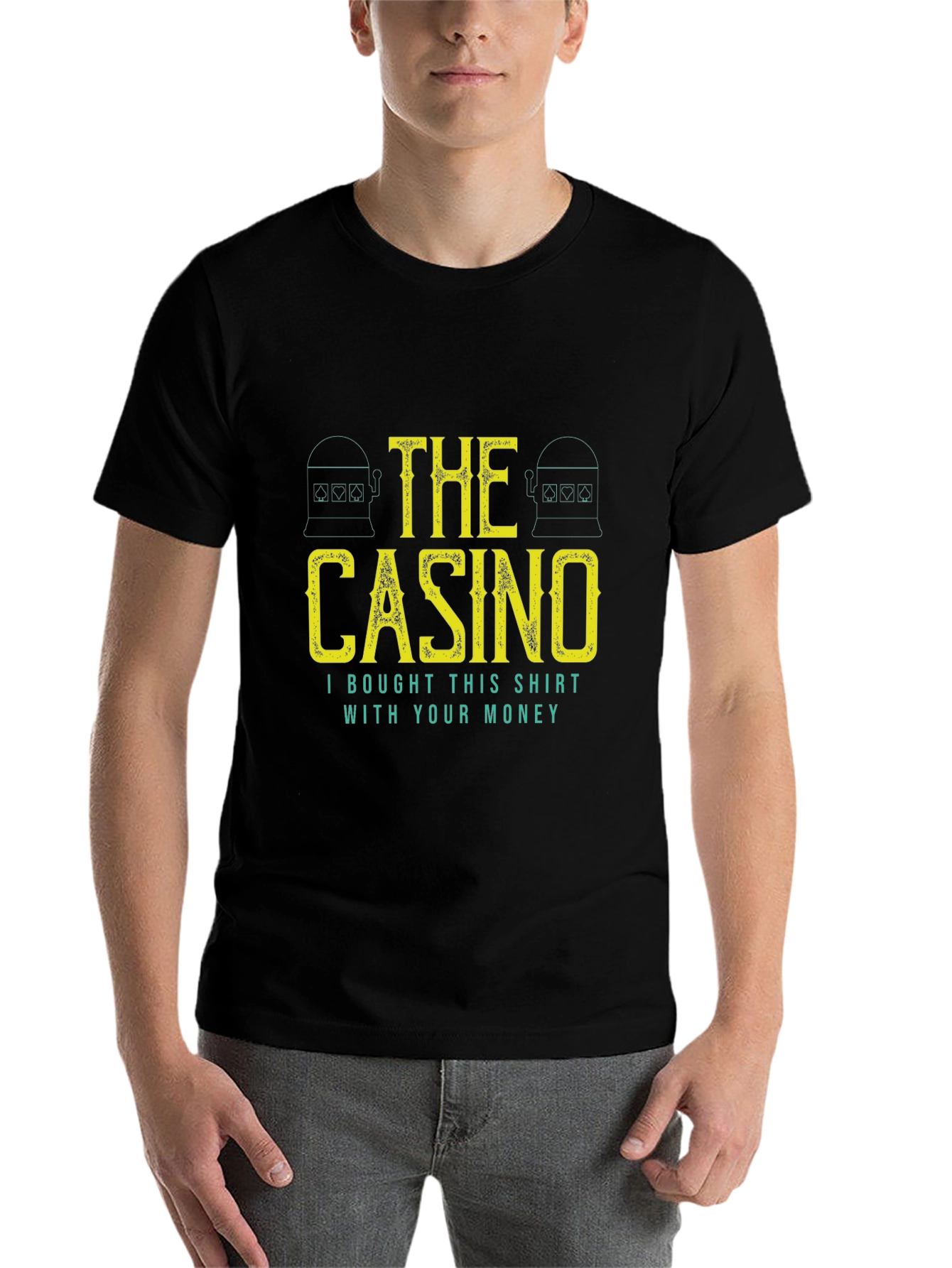 Black The Casino Graphic Tee - Funny Gambling Shirt view 7