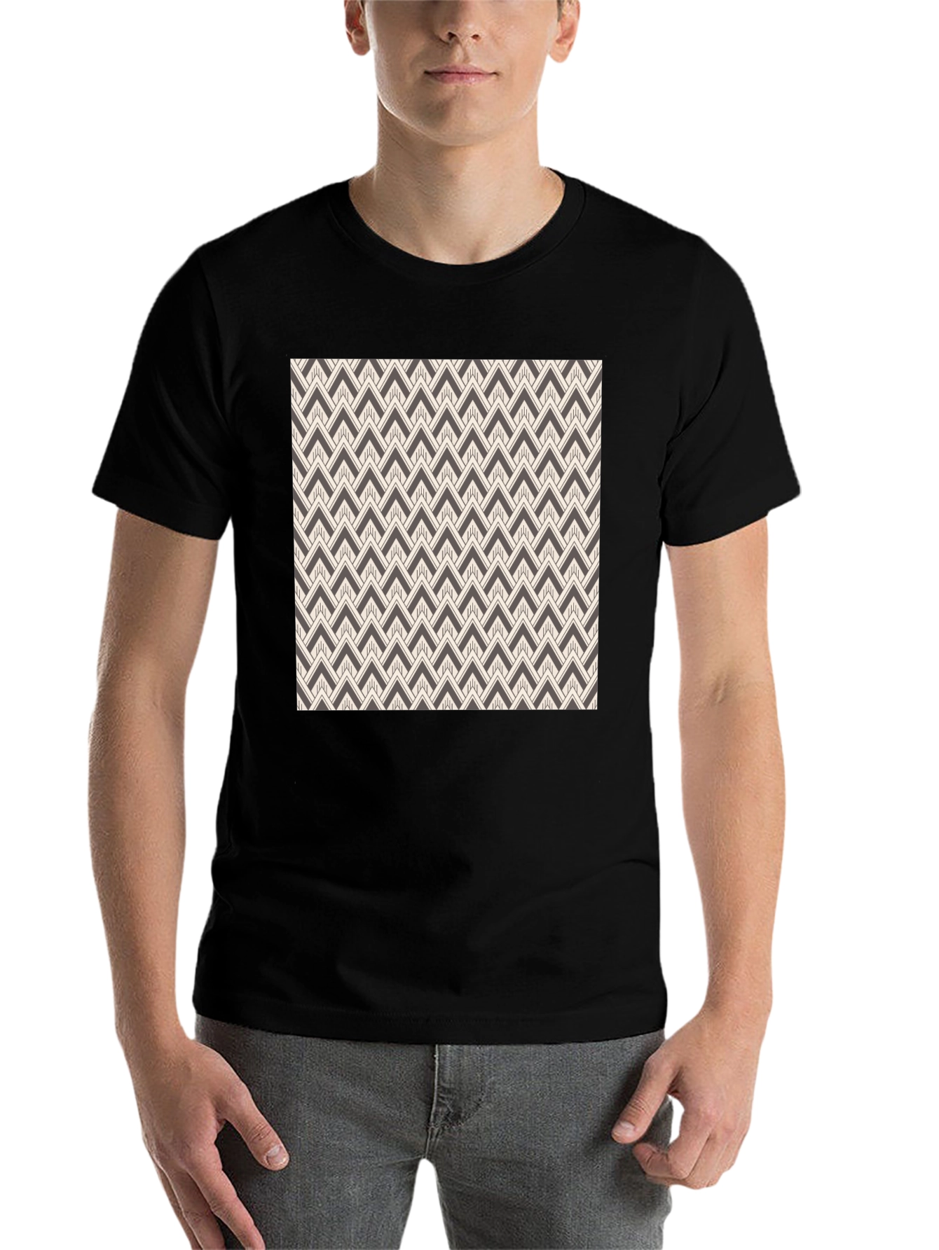 Black Abstract Pattern Black Tee view 7