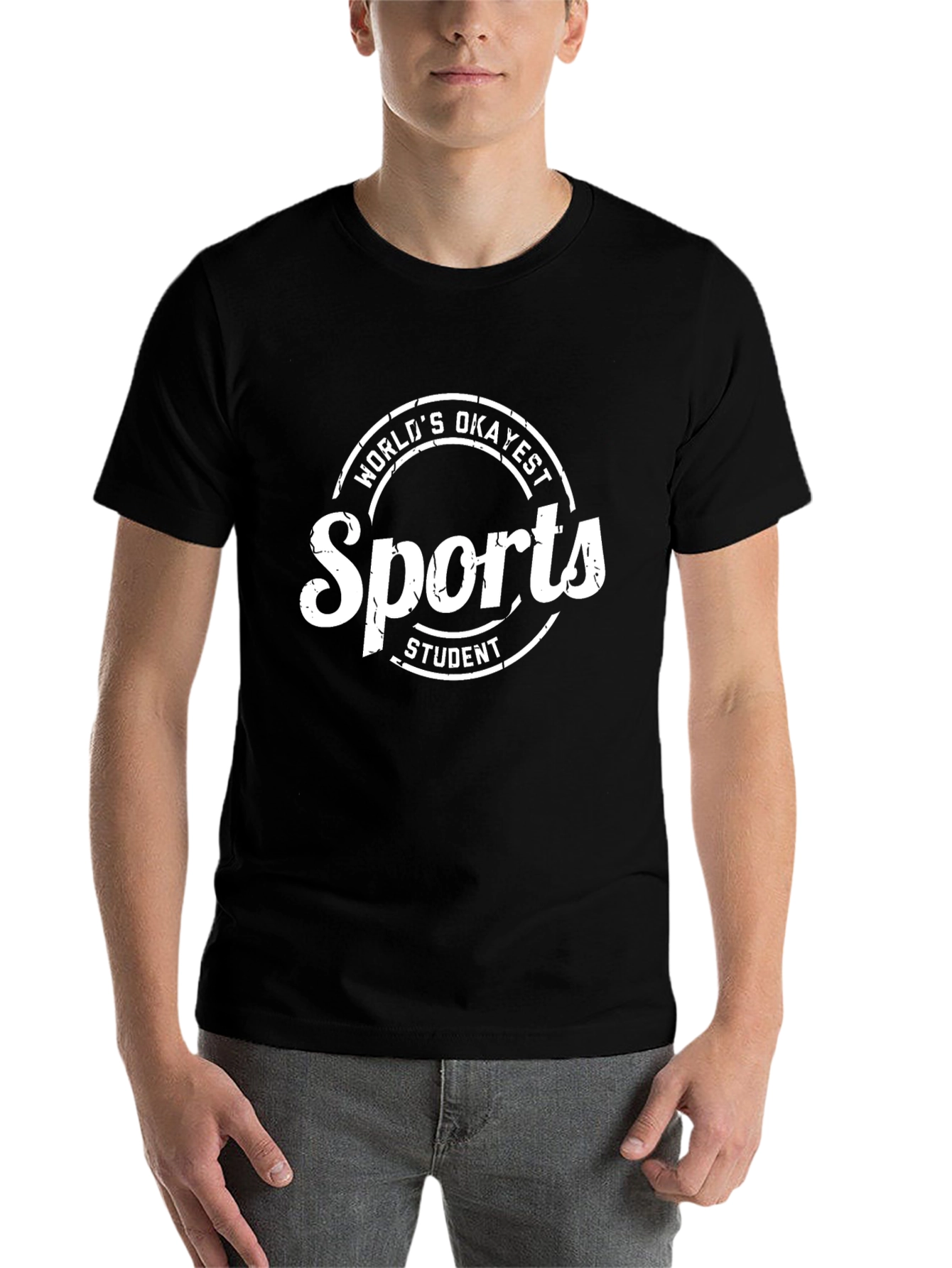 Black World's Okayest Sports Student Black Tee view 7
