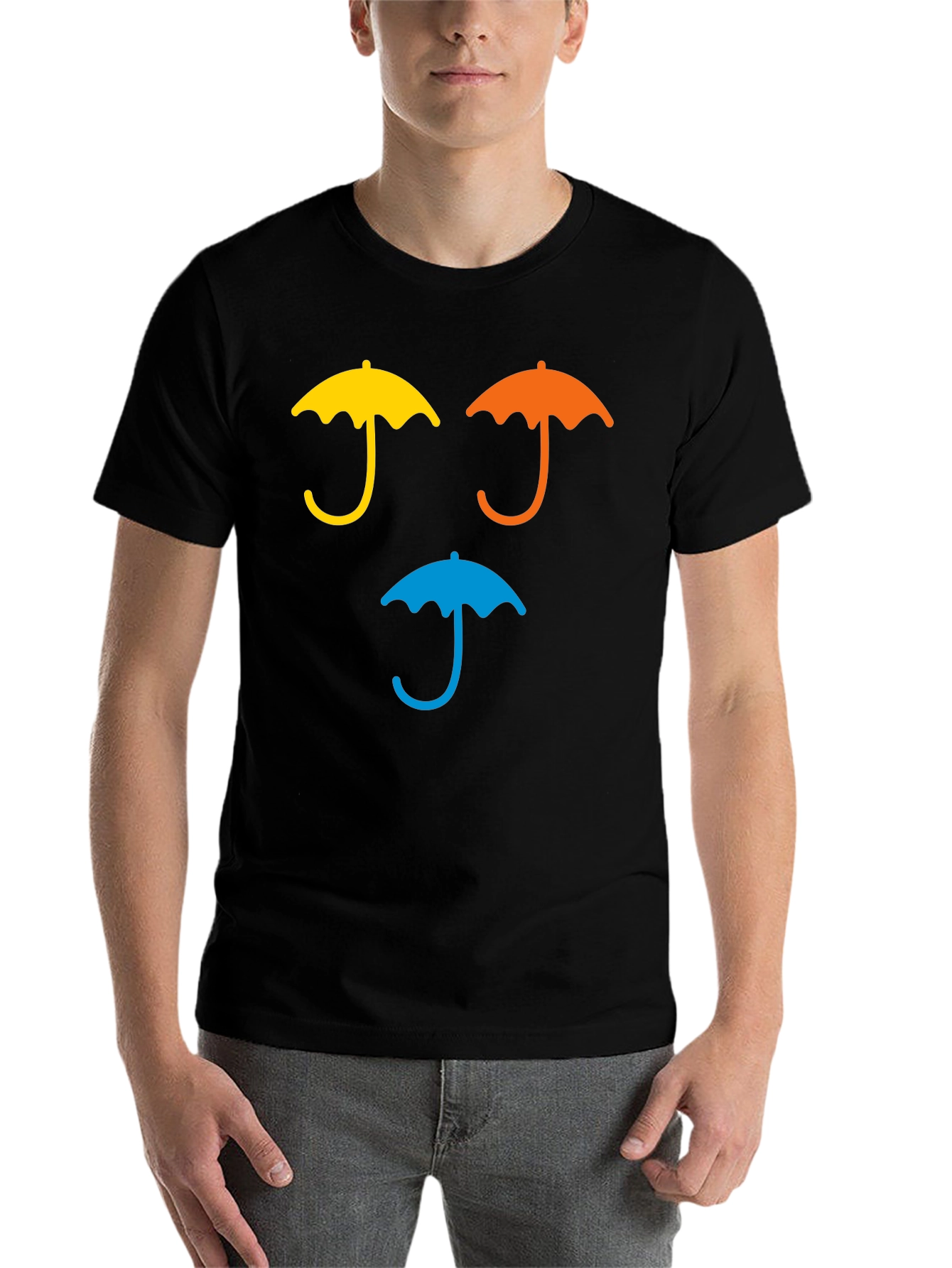 Black Umbrella Graphic T-Shirt - Casual Wear view 7