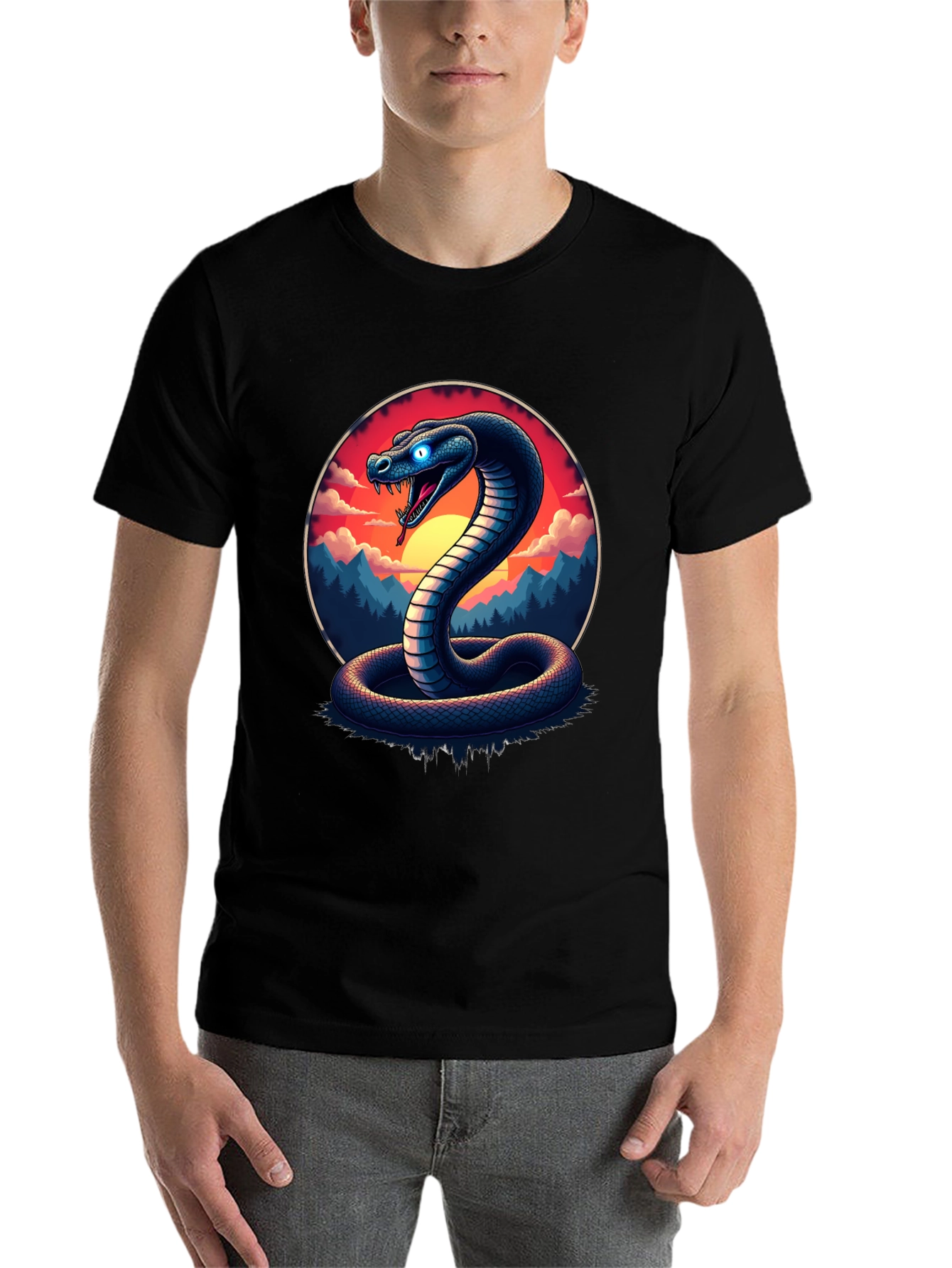 Black Cobra T-Shirt - Snake Graphic Tee view 7