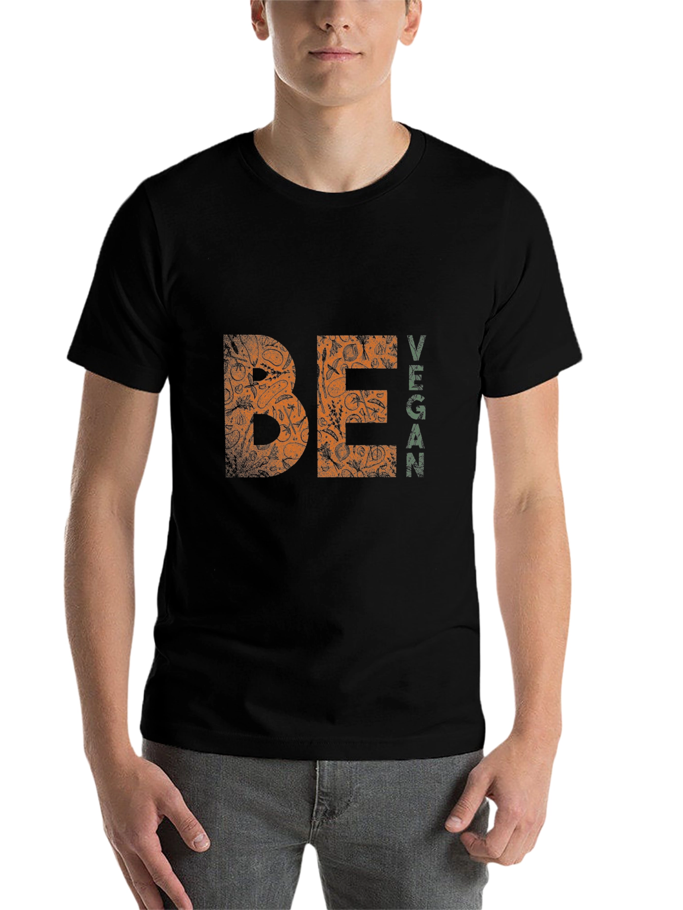 Black Be Vegan T-Shirt - Black Tee view 7