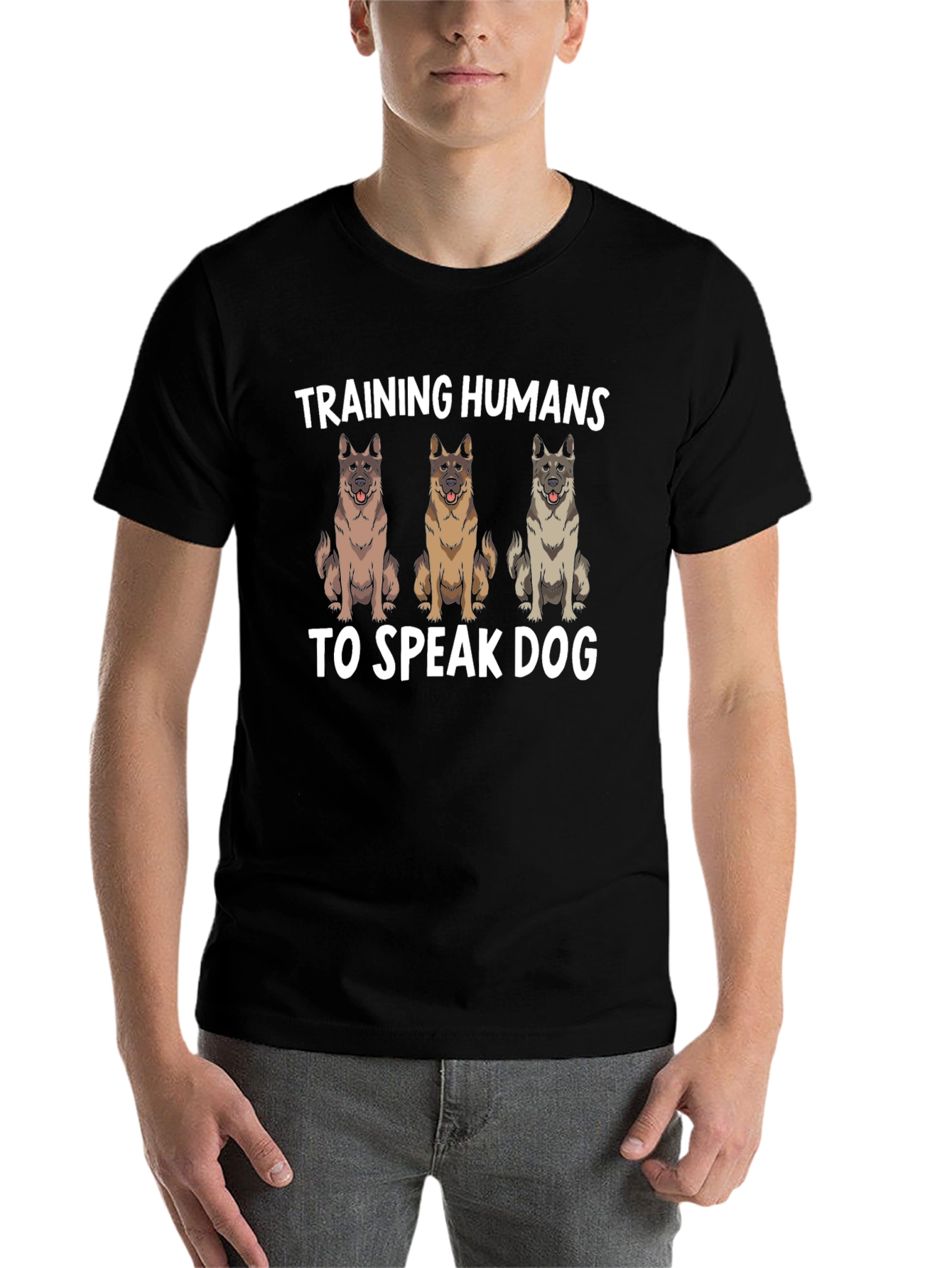 Black Training Humans To Speak Dog T-Shirt view 7