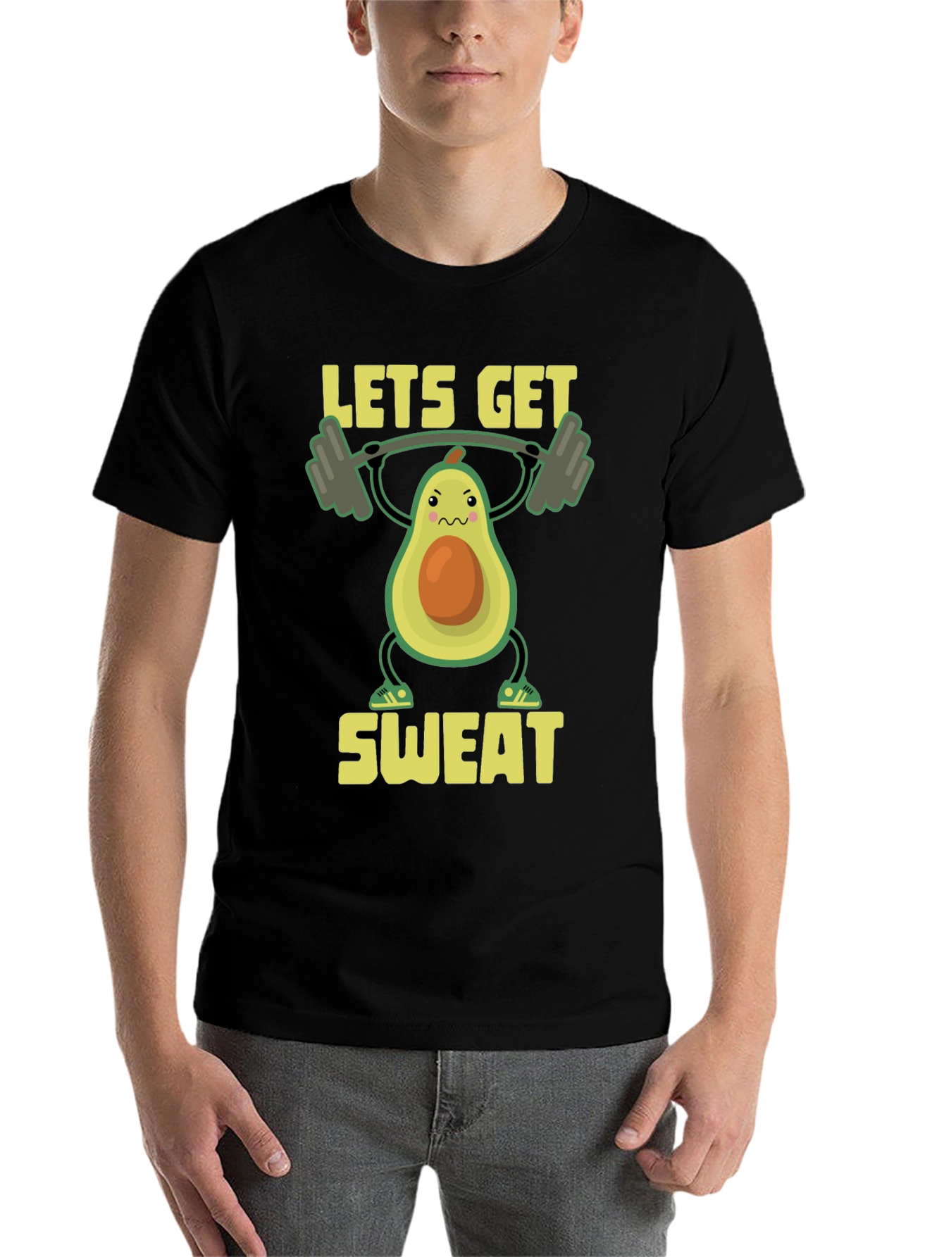 Black Funny Workout Avocado T-Shirt - Let's Get Sweat! view 7