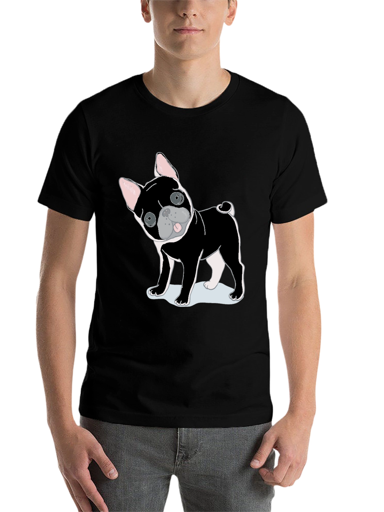 Black Dog Graphic Tee - Cute Puppy Shirt view 7