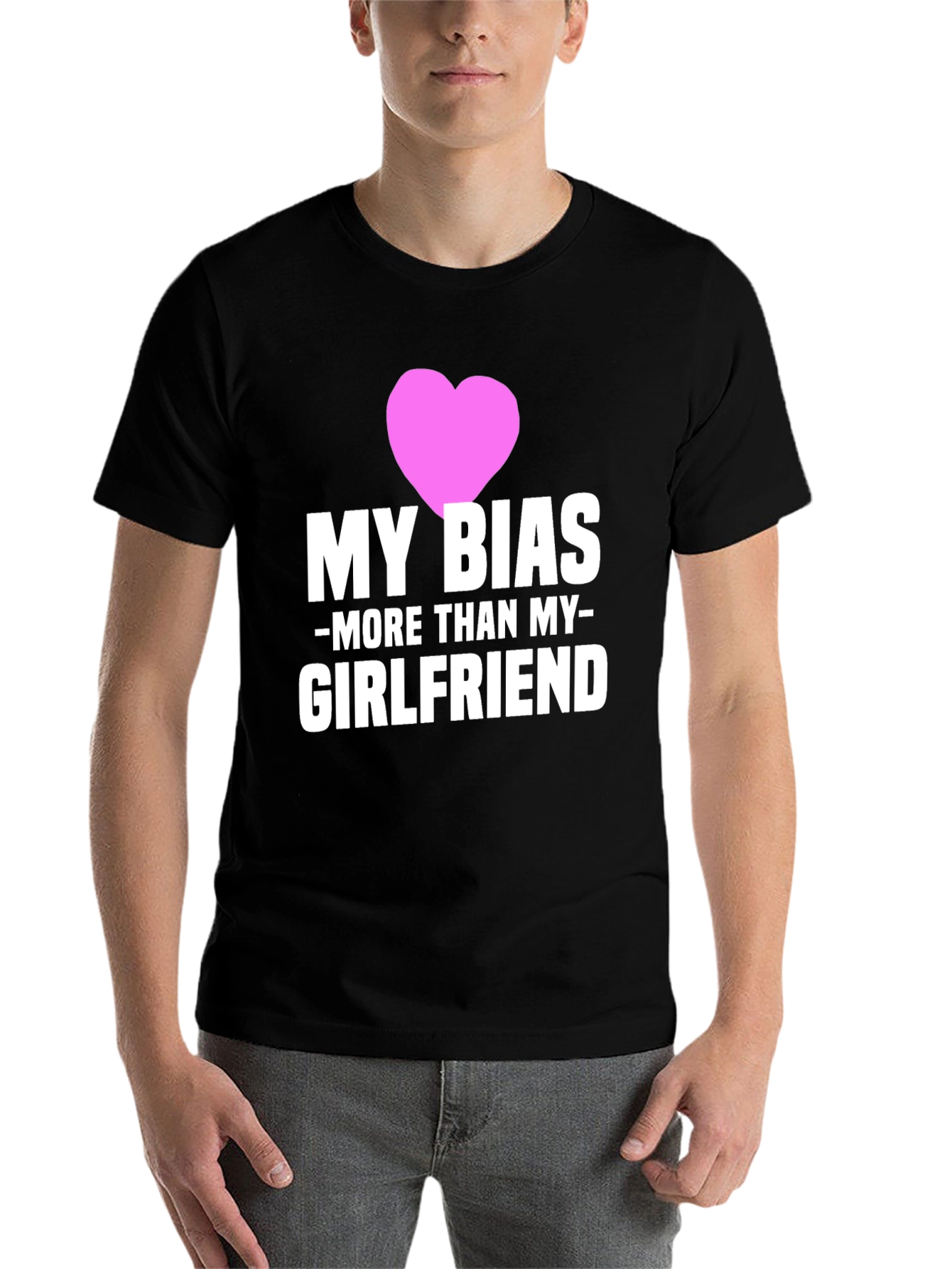 Black My Bias More Than My Girlfriend T-Shirt view 7