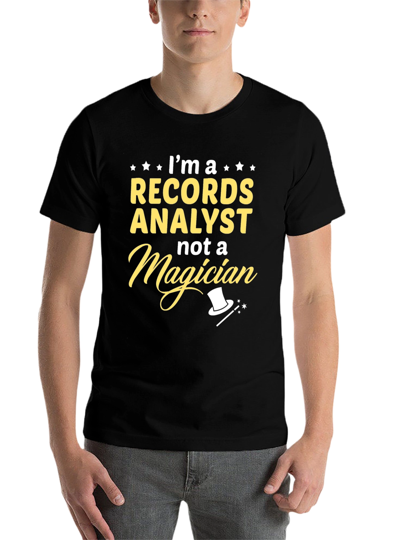 Black Records Analyst Humor T-Shirt - Magician Joke view 7