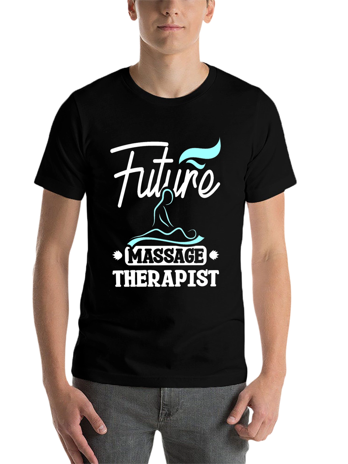 Black Future Massage Therapist Graphic T-Shirt view 7