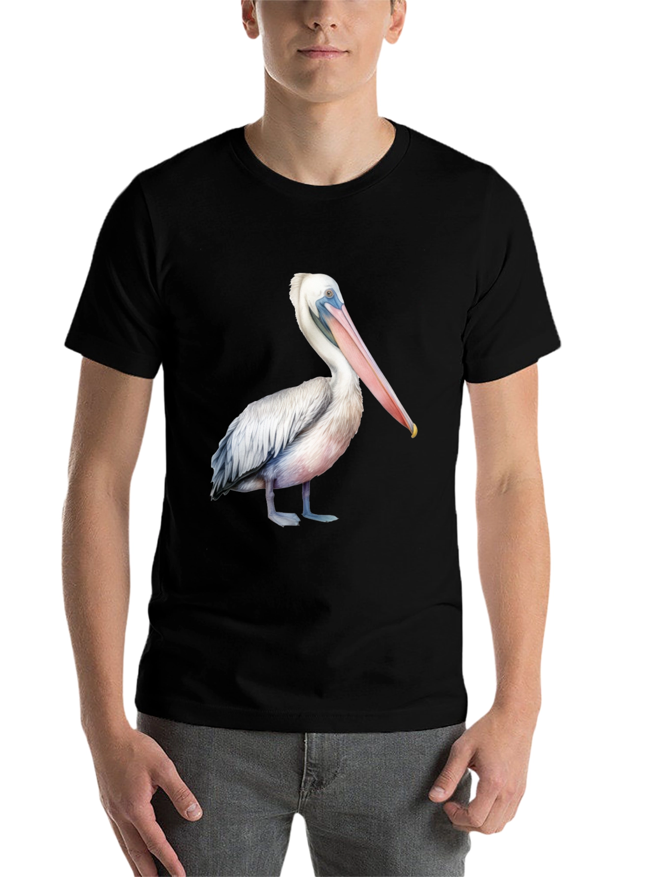 Black Pelican Graphic Print T-Shirt - Unisex Black Tee view 7