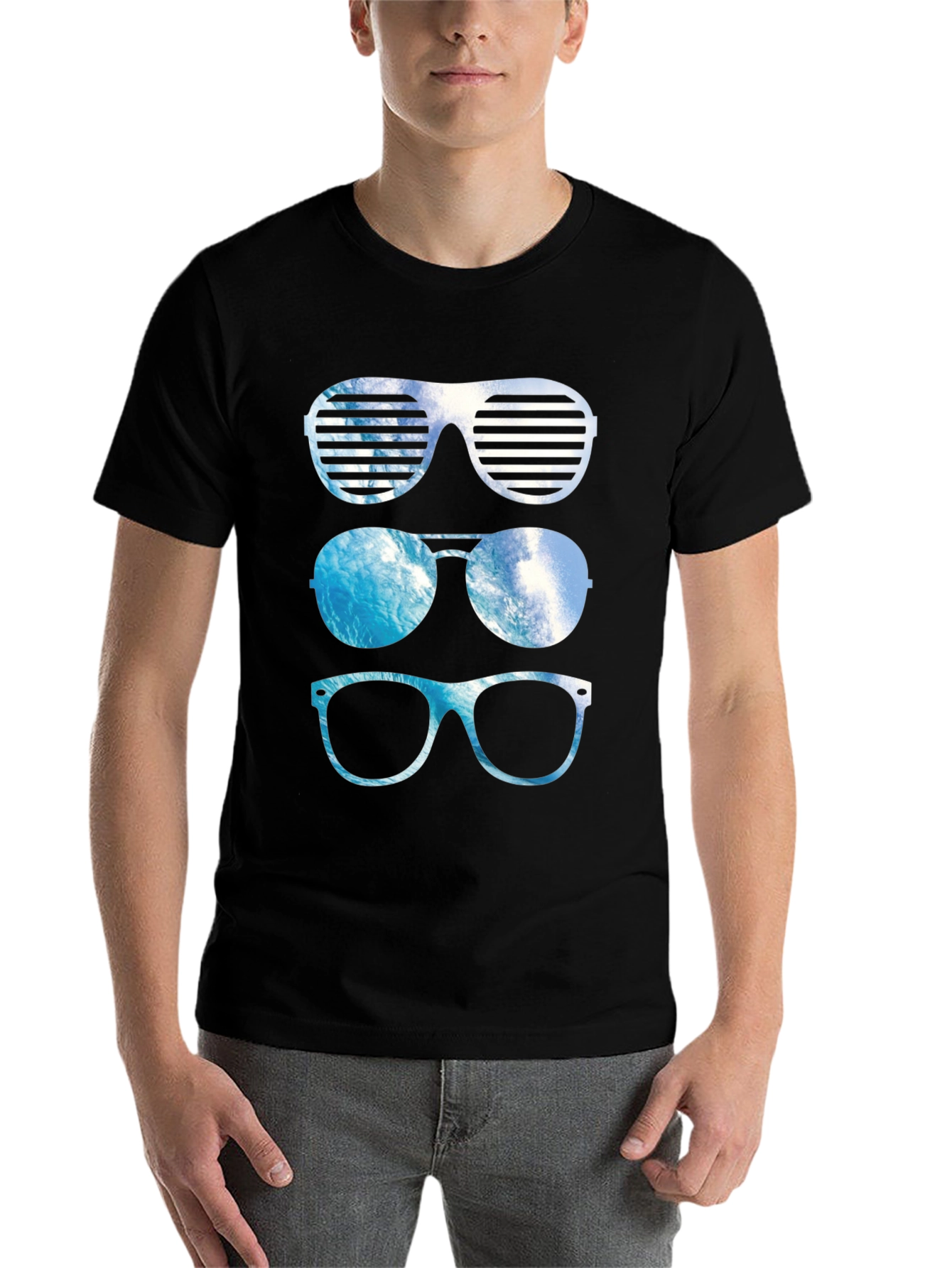 Black Cool Shades Graphic Tee view 7