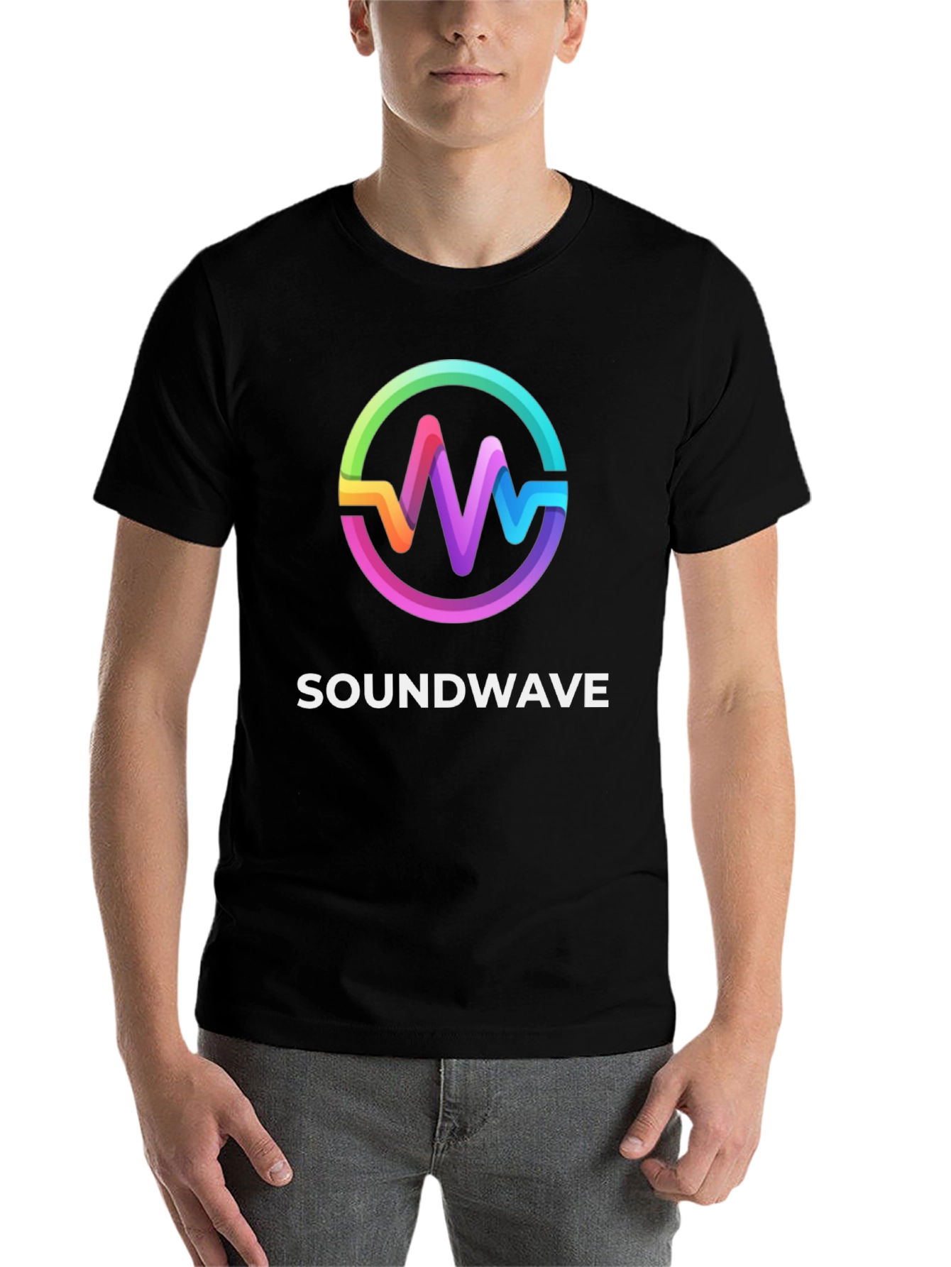 Black Soundwave Black Graphic Tee view 7